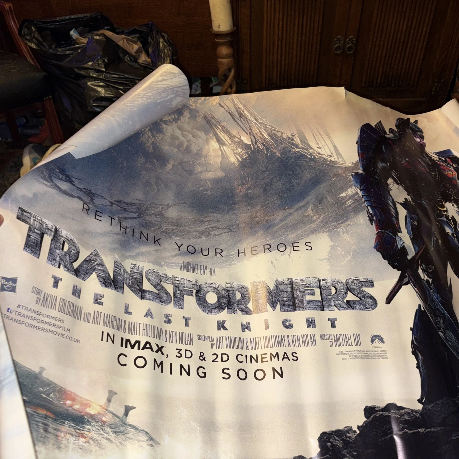 TRANSFORMERS LAST KNIGHT5/ORIG. BRITISH QUAD MOVIE POSTER (MARK WAHLBERG) Q353, изображение 3