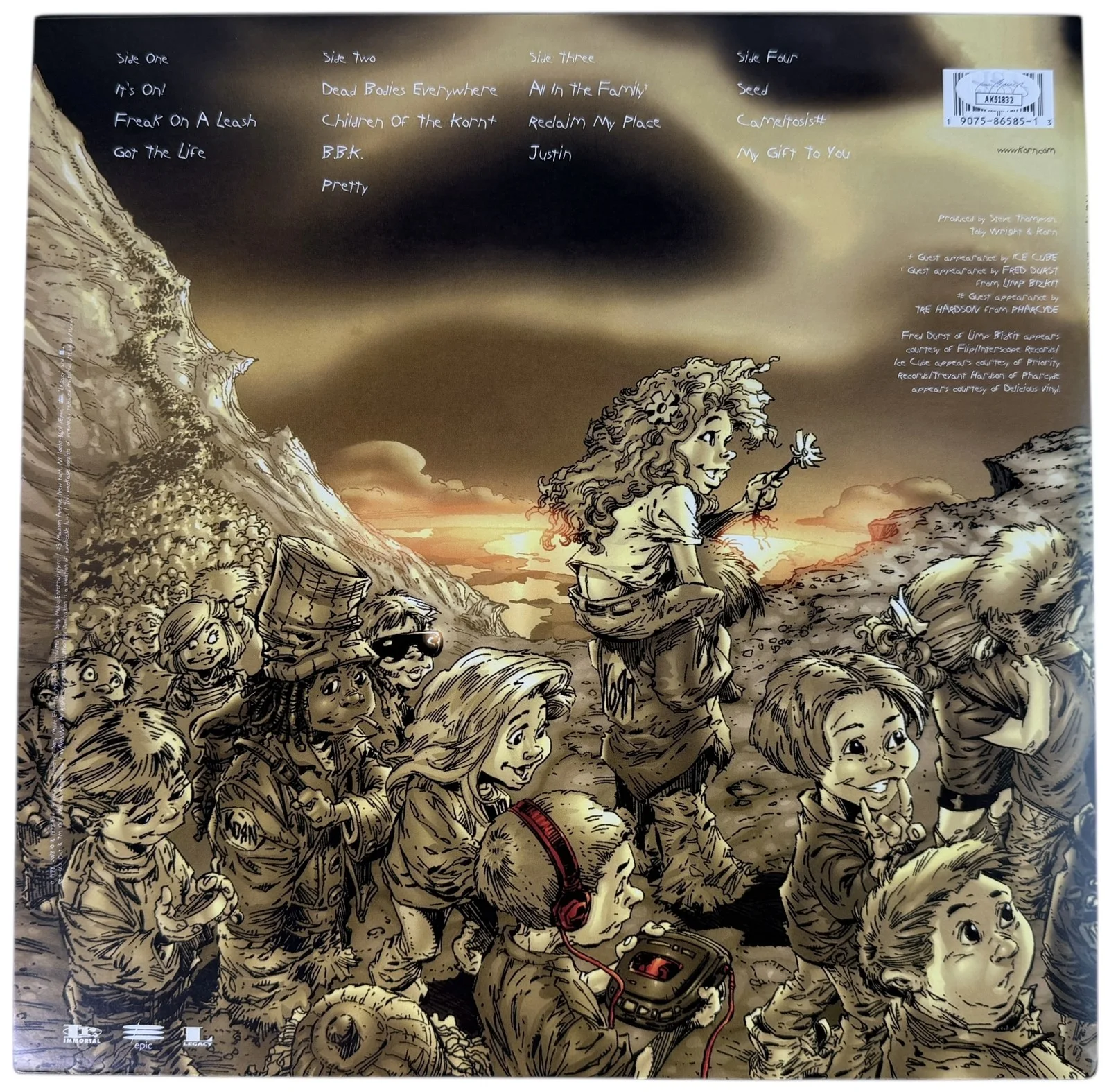 David Silveria signed 12" Vinyl Record Jacket Drummer Follow the Leader KORN JSA, изображение 3