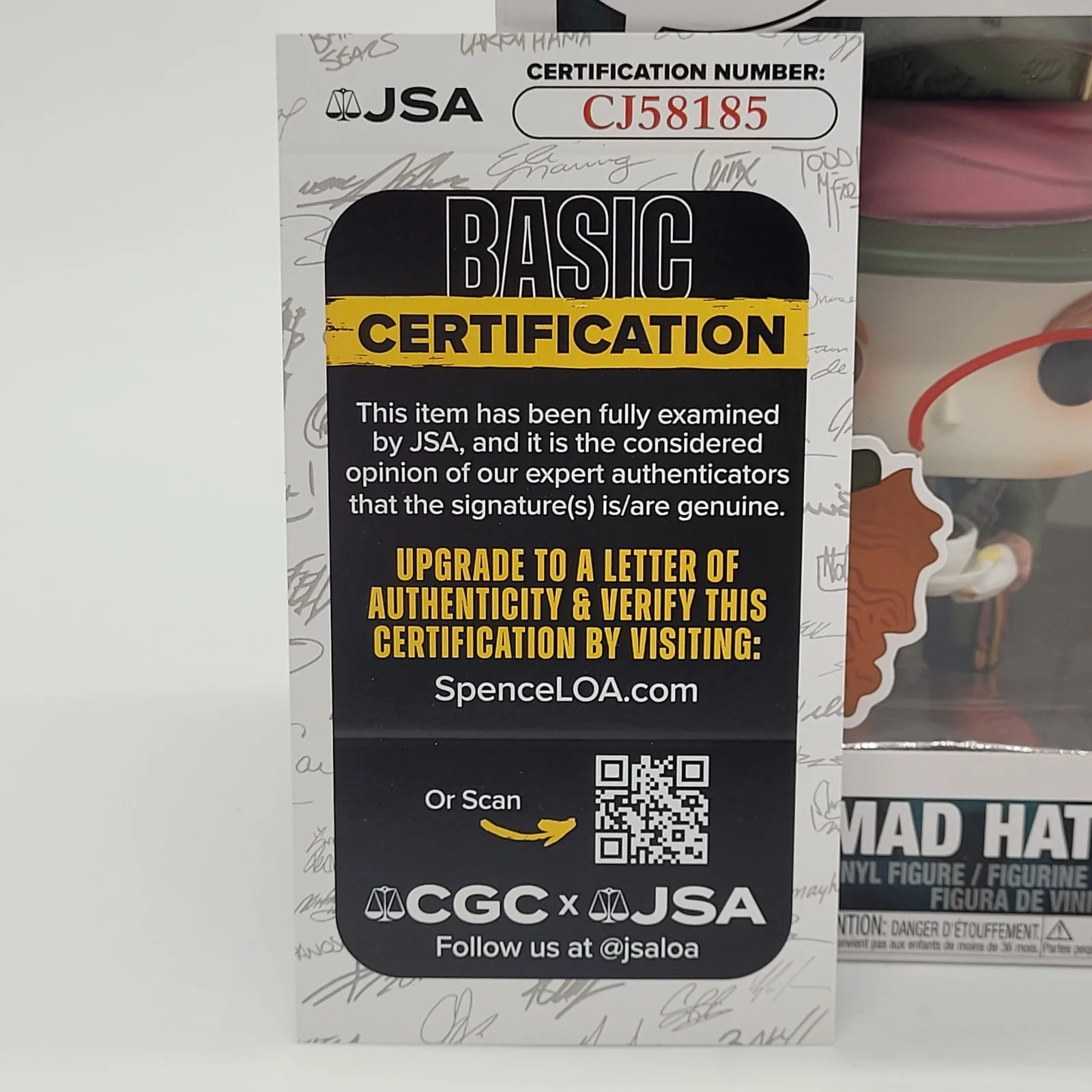 Johnny Depp — Johnny Depp Signed Autographed Funko Pop #177 Mad Hatter JSA COA W/ Protector, image 2
