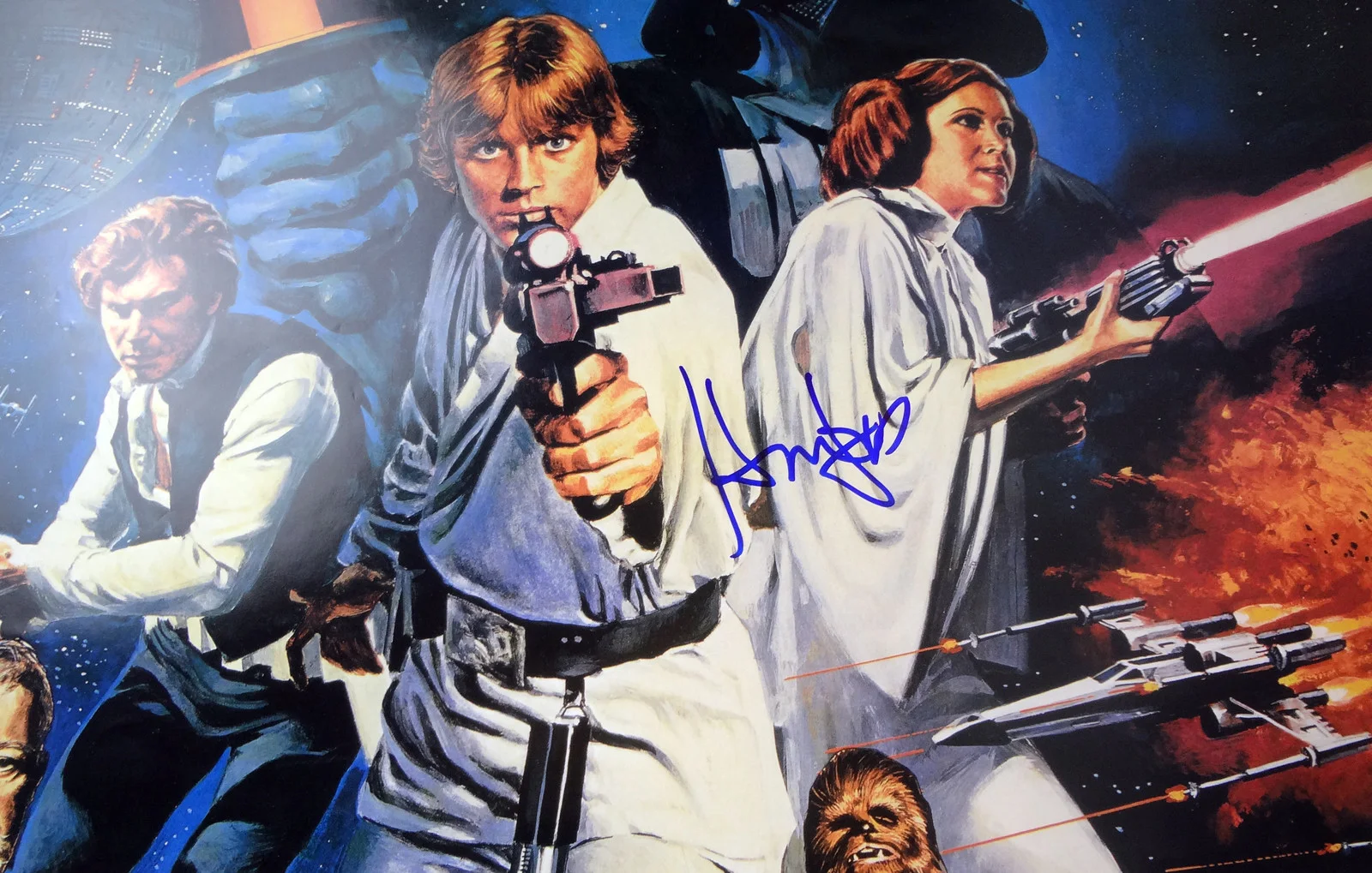Harrison Ford — Harrison Ford Signed Autograph Full Size Star Wars Movie Poster Beckett BAS COA, image 3