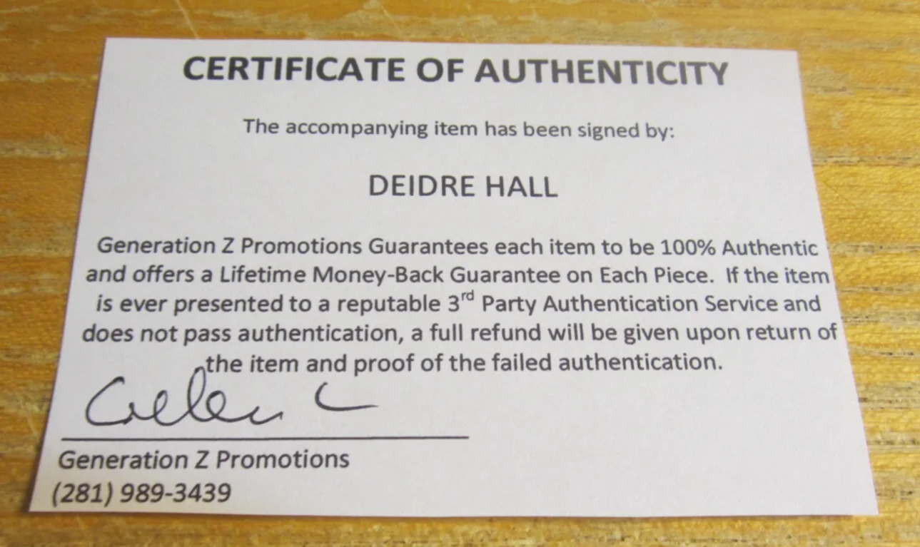 Deidre Hall — Deidre Hall Actress Autographed Signed 5X7 Photo Postcard "Days of Our Lives", изображение 3