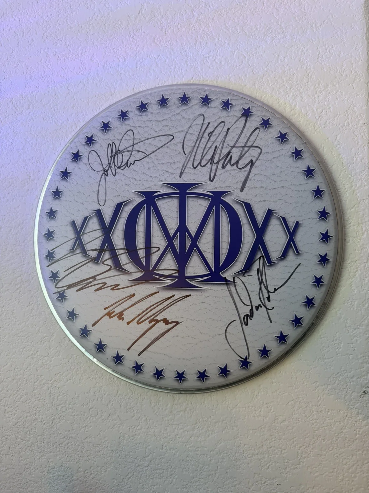 Dream Theater Signed Drumhead 12.6" - 40th Anniversary Tour - Mike Portnoy, image 2
