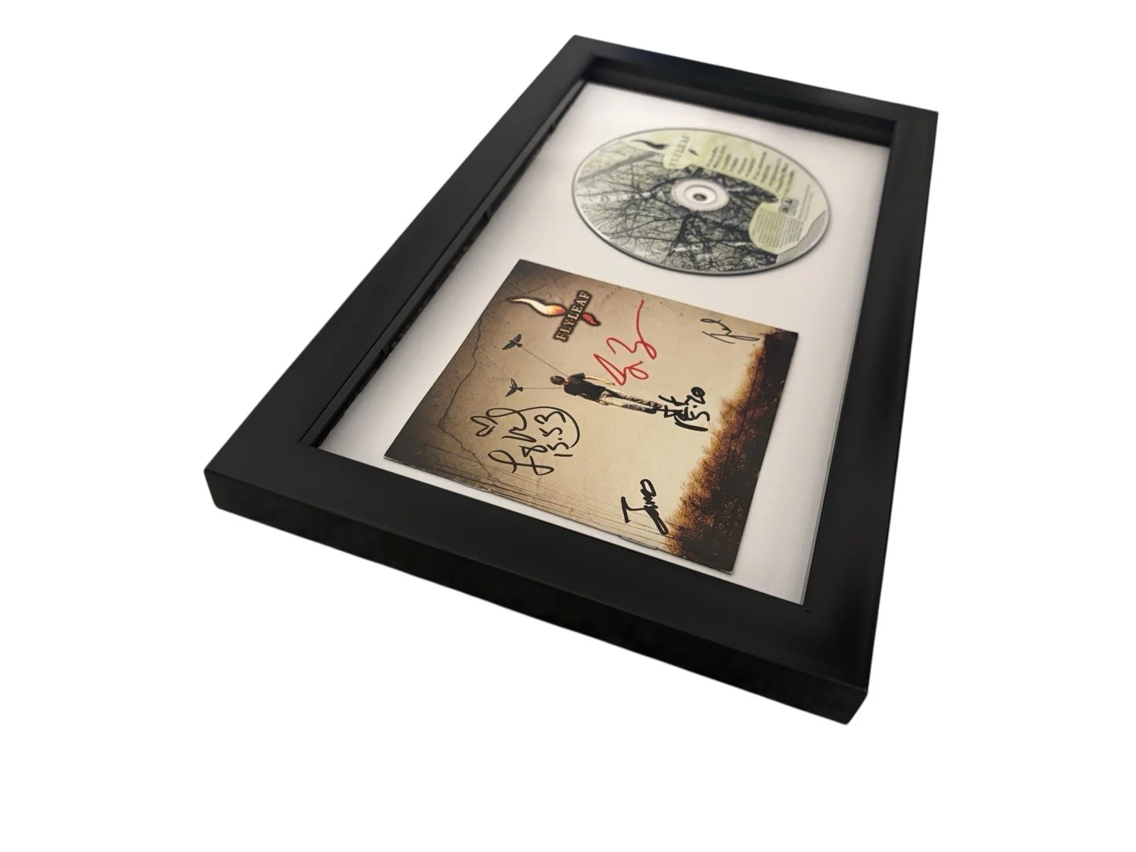 FLYLEAF SIGNED AUTOGRAPH x5 SELF TITLED FRAMED MATTED CD LACEY STURM +4 JSA COA, image 3