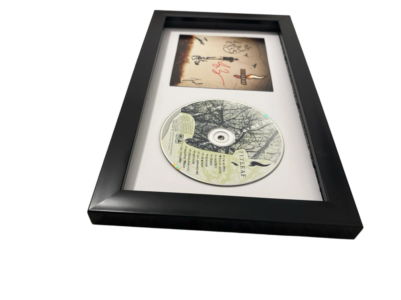 FLYLEAF SIGNED AUTOGRAPH x5 SELF TITLED FRAMED MATTED CD LACEY STURM +4 JSA COA, image 4