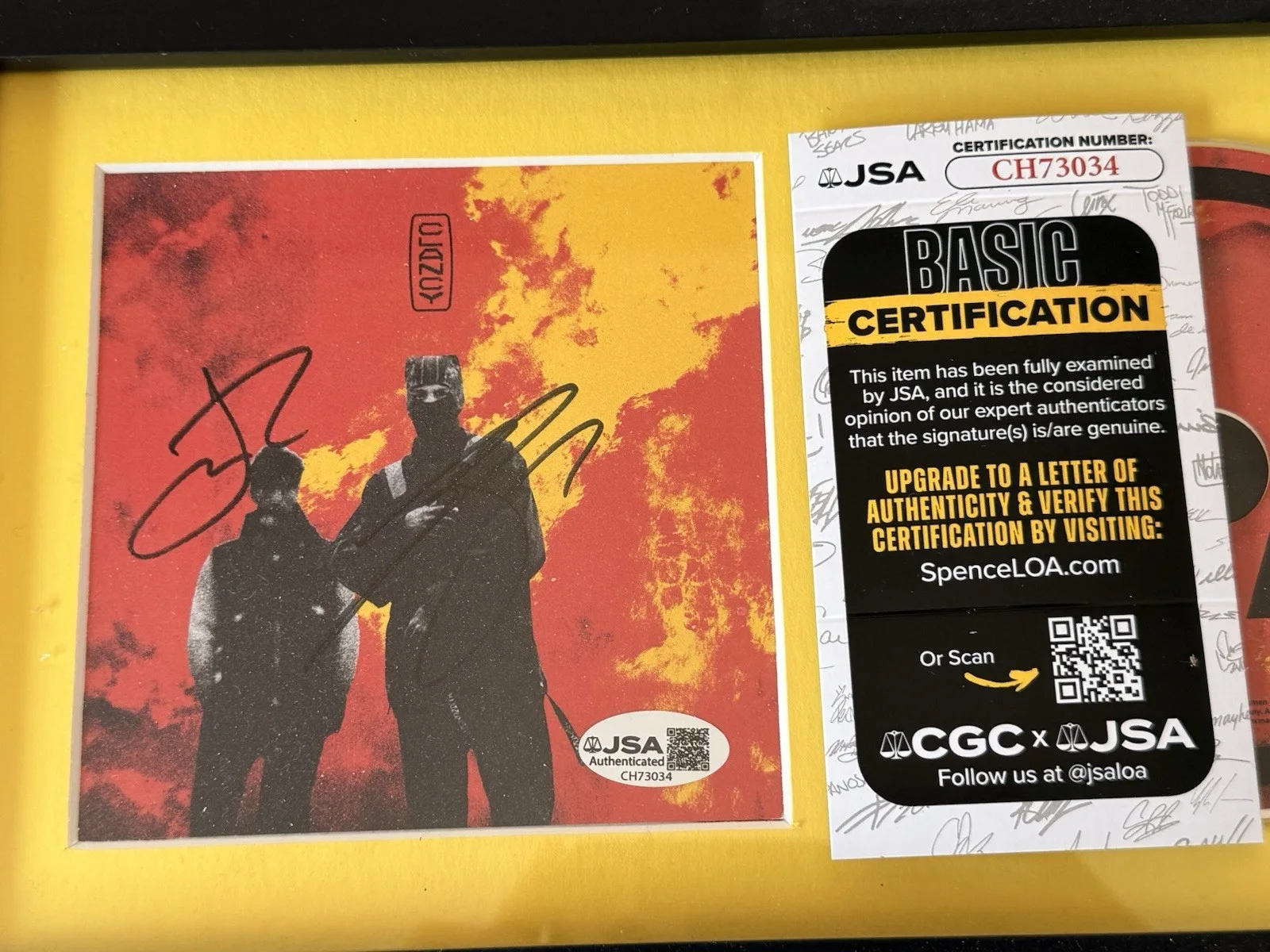 Twenty One Pilots Framed Signed CD JSA COA, image 3