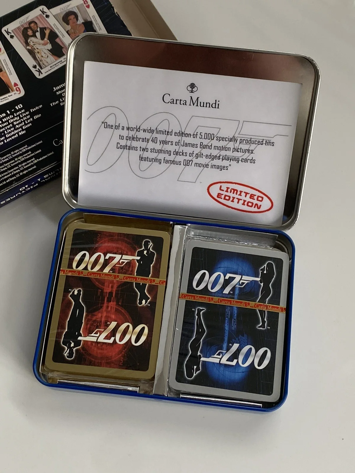 Ltd Edn Carta Mundi James Bond 007 40th Ann Playing Cards Sealed, image 2