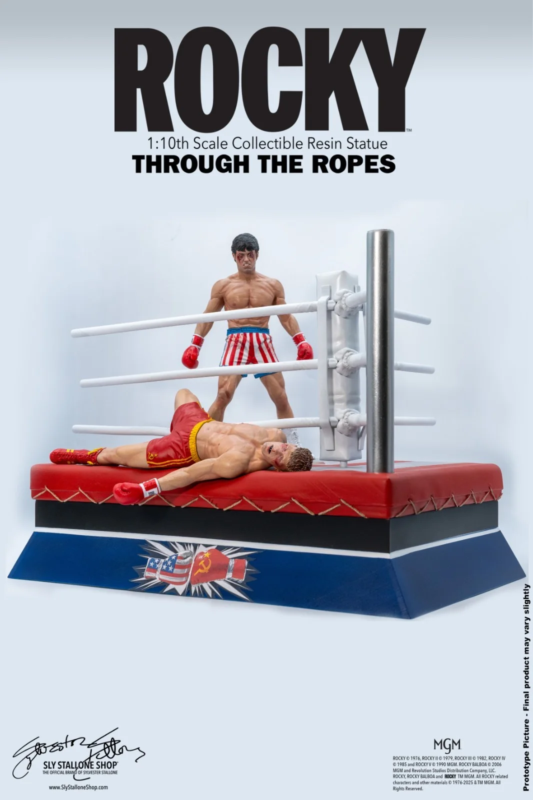 Sylvester Stallone, Dolph Lundgren — Sylvester Stallone & Dolph Lundgren Autographed ROCKY IV 1/10 Statue ASI Proof, изображение 5