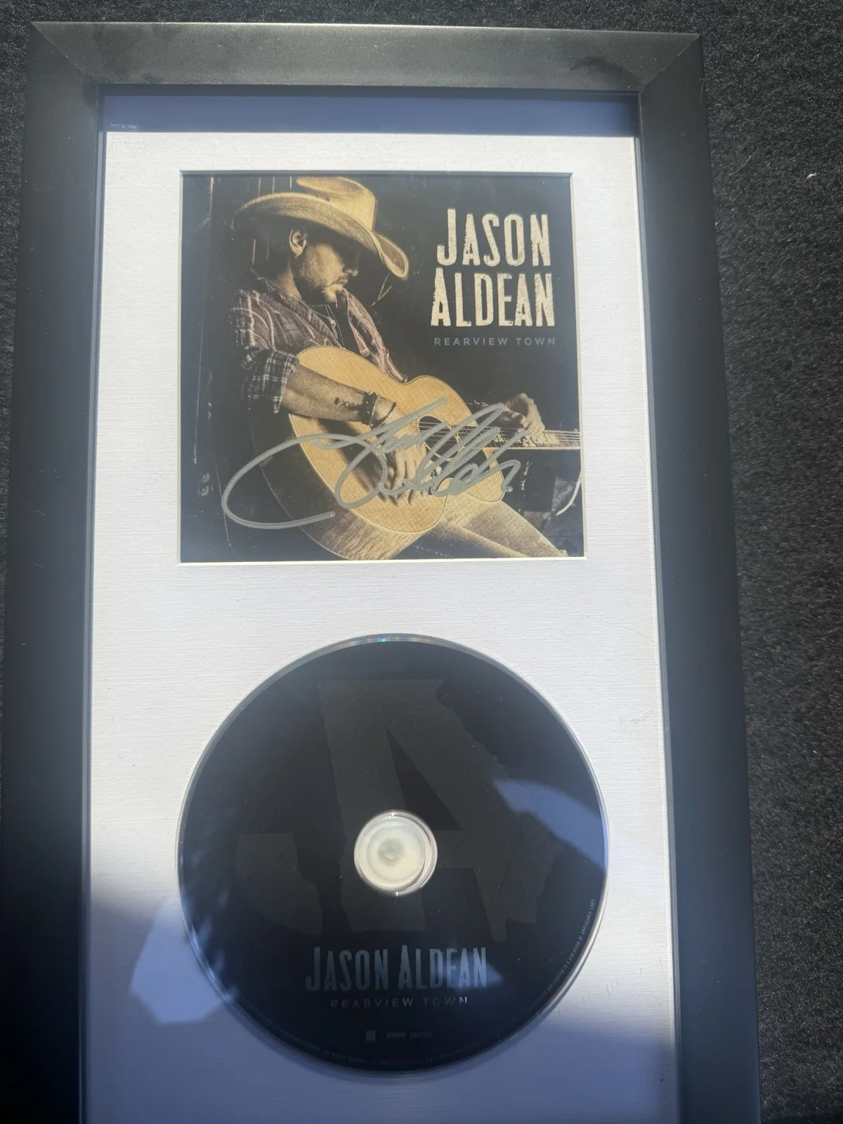 Jason Aldean Rearview Town Signed Framed CD and Cover Display, image 3