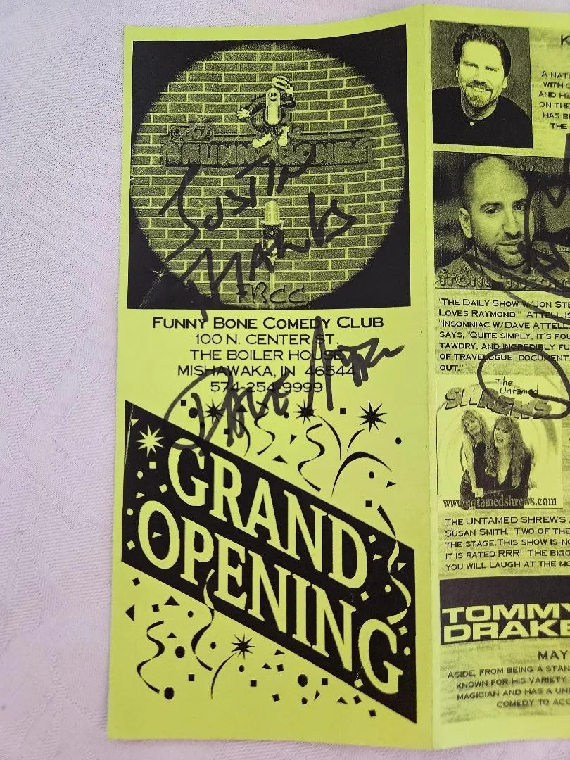 Dave Attell Signed Funny Bones Comedy Club Flyer May 2004 Mishawaka IN, изображение 2
