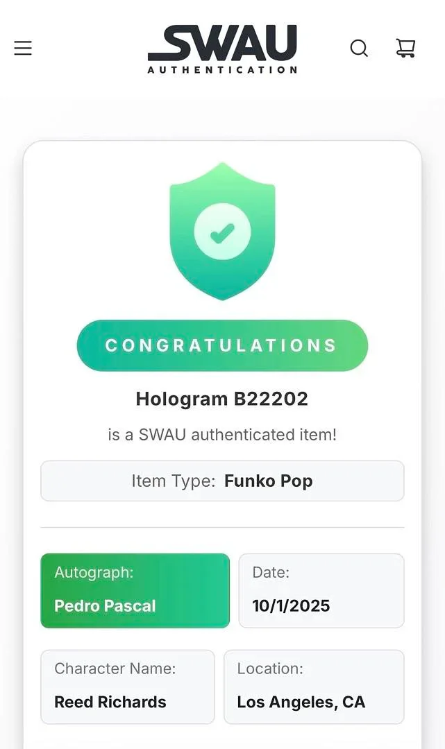 Pedro Pascal Signed Funko#1515 "Mister Fantastic"w/char (Fantastic Four)-SWAU, изображение 5