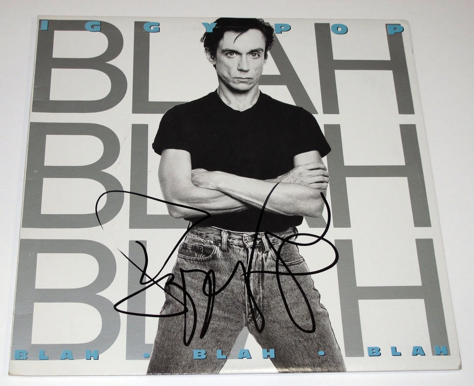 IGGY POP — IGGY POP signed "BLAH BLAH BLAH" Vinyl Album LP Autographed Proof JSA COA, изображение 5