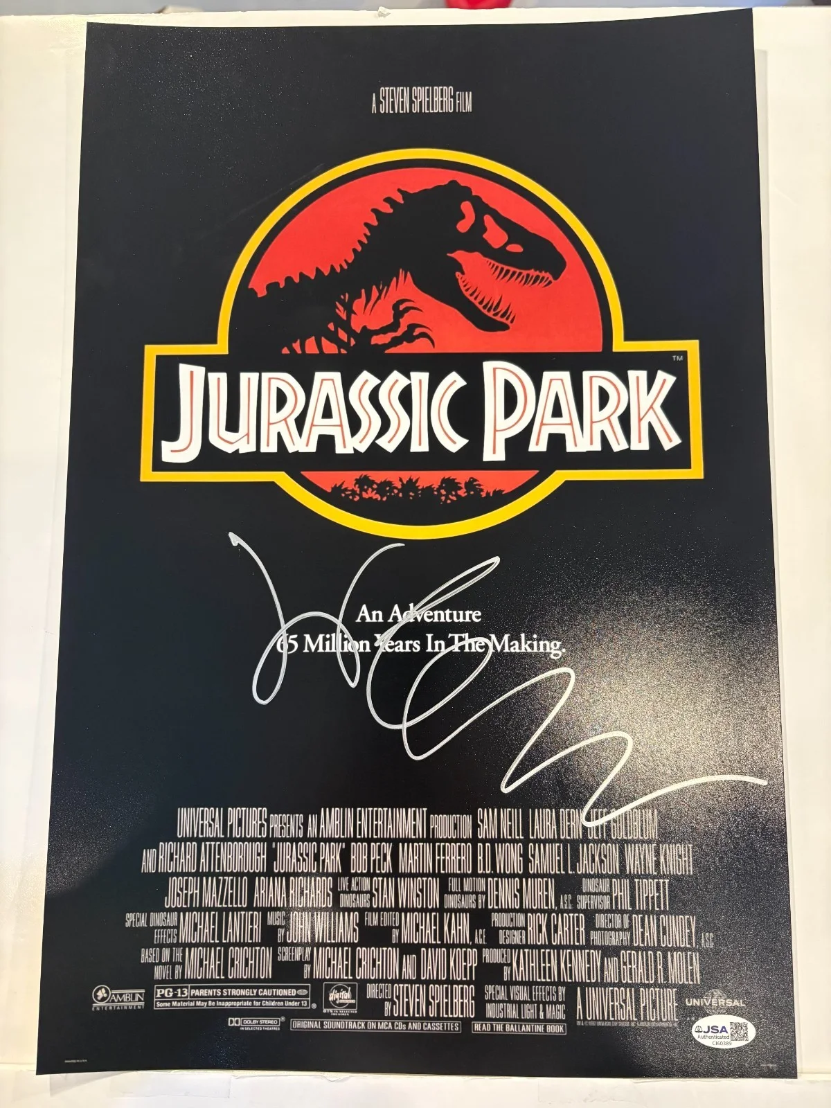 Jeff Goldblum — Autographed Jeff Goldblum signed 12x18 Photo Jurassic Park movie Poster JSA 2, изображение 2