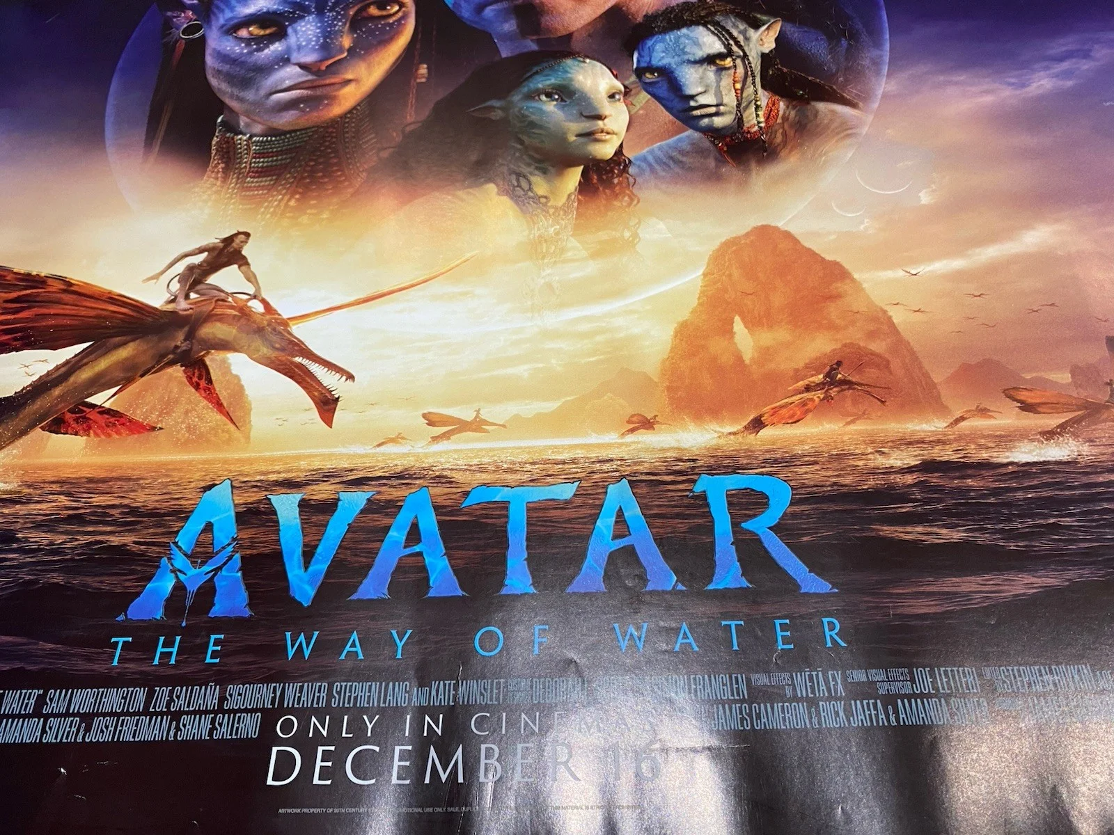 AVATAR The Way of Water Original Quad Cinema Poster 2022, изображение 2