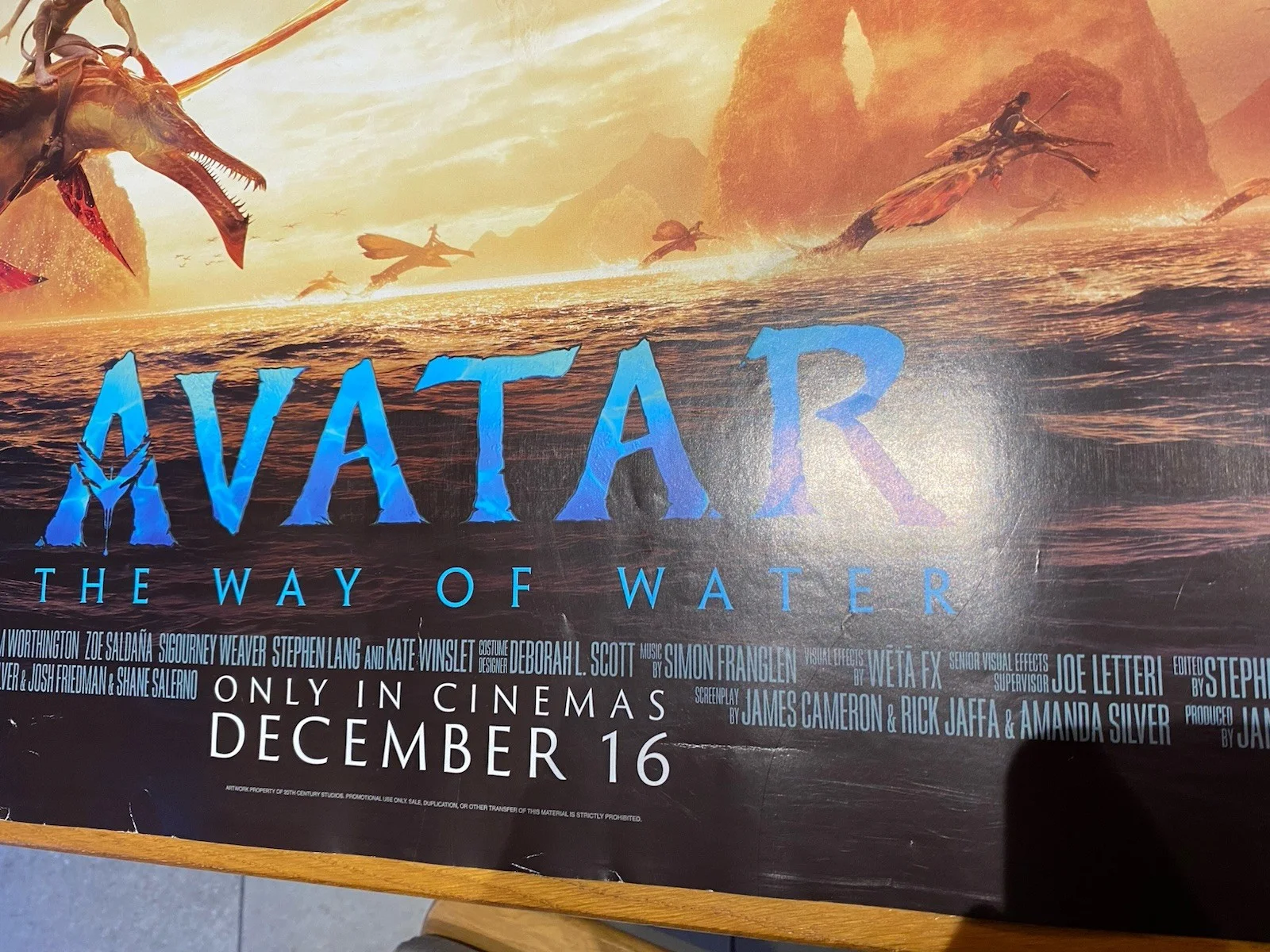 AVATAR The Way of Water Original Quad Cinema Poster 2022, изображение 3