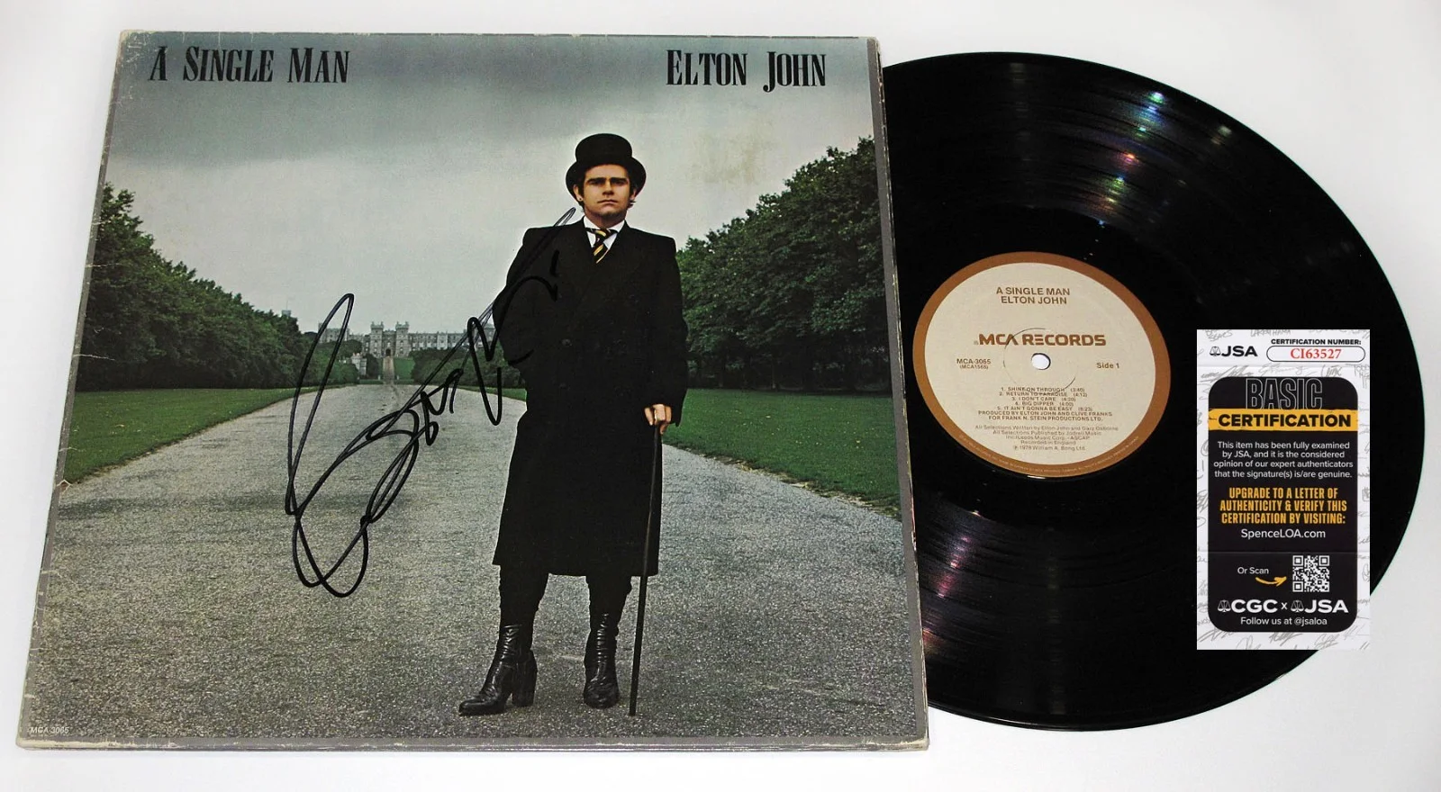 Bernie Taupin — Bernie Taupin signed ELTON JOHN "A SINGLE MAN" Vinyl Album EXACT PROOF a JSA COA, image 5