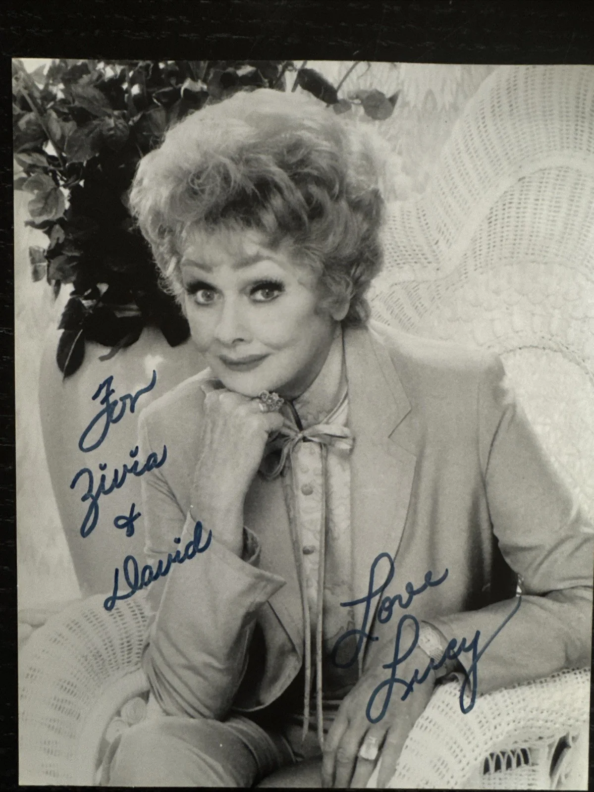 Lucille Ball — VTG HAND SIGNED LUCILLE BALL 8x10 B&W PHOTO TO PSYCHIC ZVIA HOLMES
