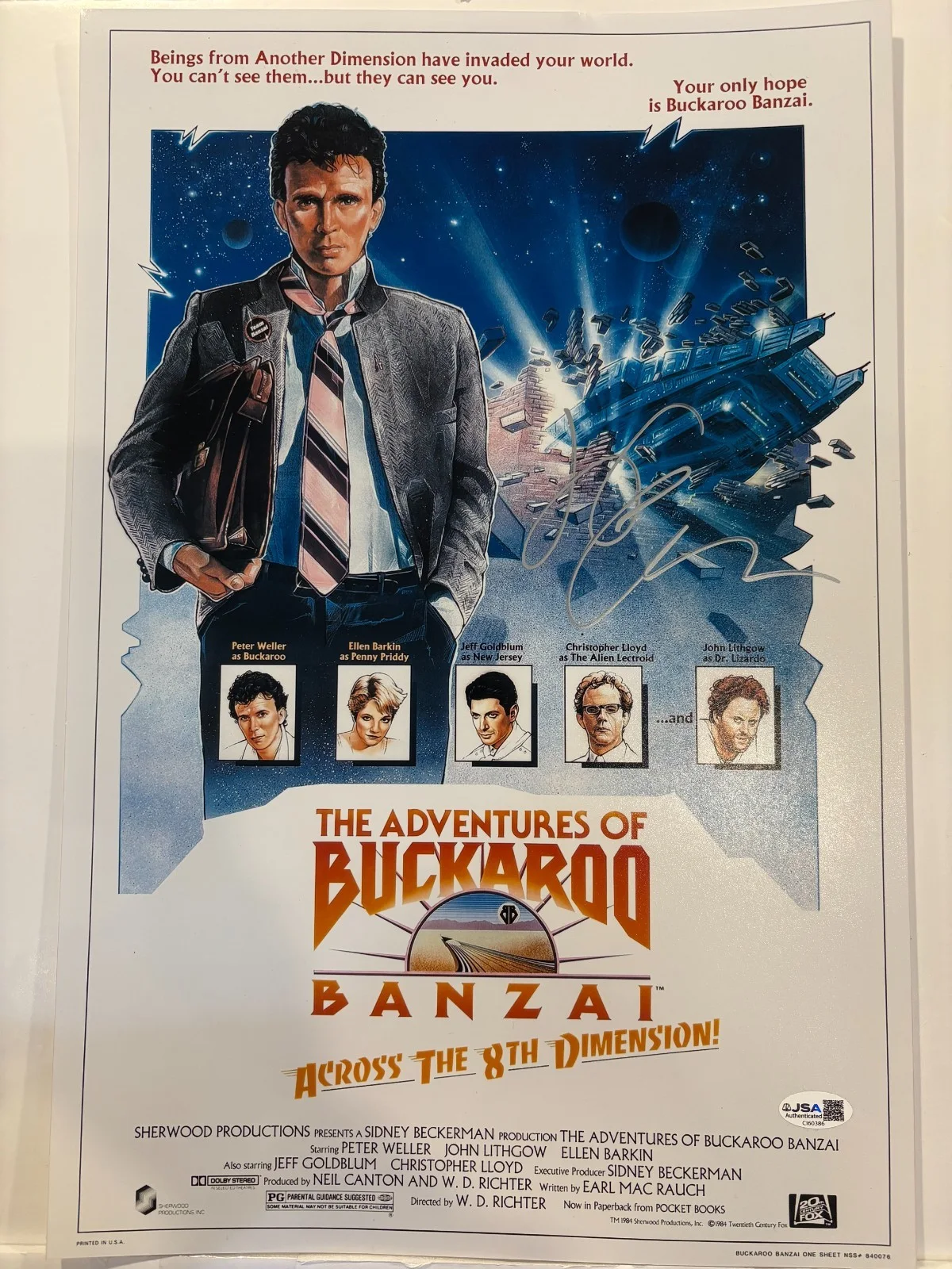 Jeff Goldblum — Jeff Goldblum signed 12x18 Photo The Adventure of Backaroo movie Poster JSA, изображение 2