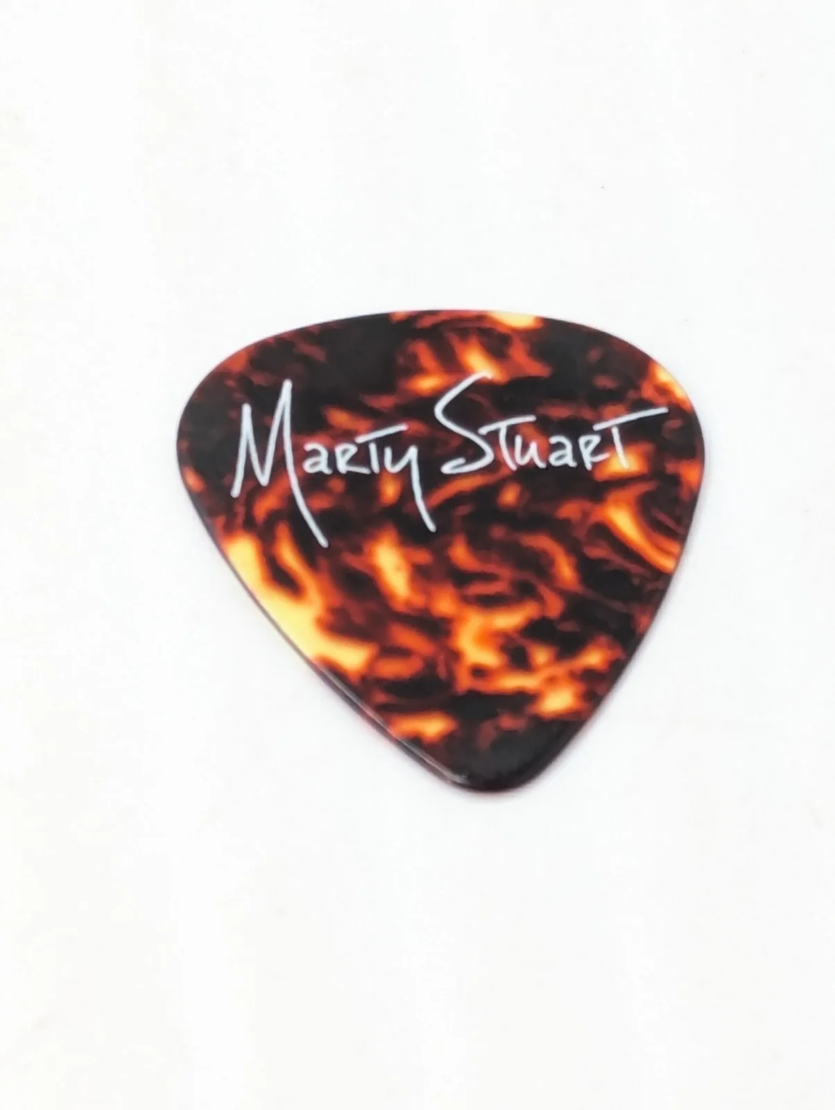 Marty Stuart Vintage Tour Guitar Pick ~ White on Tortoise Shell ~ Fender *RARE*, image 2