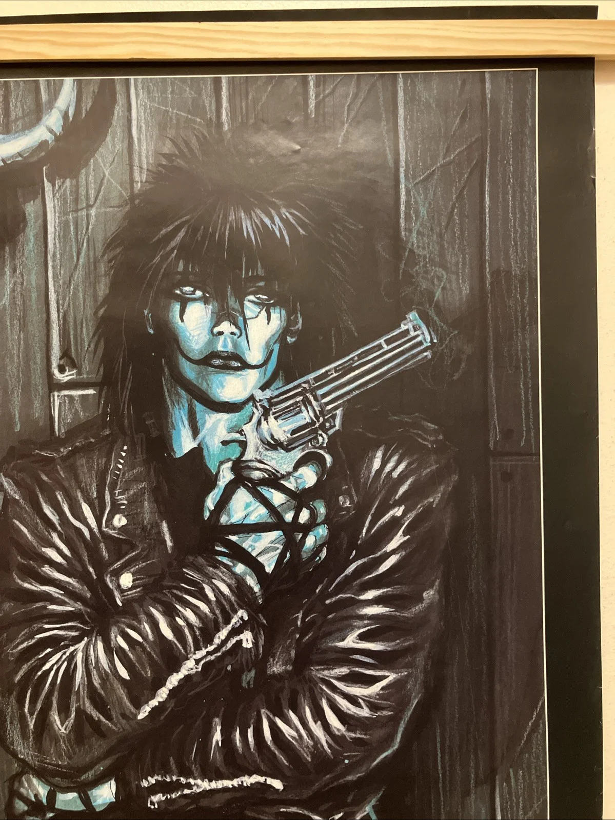 The Crow RARE Artist Signed James O’Barr 1994 Poster 20”x36”, image 3