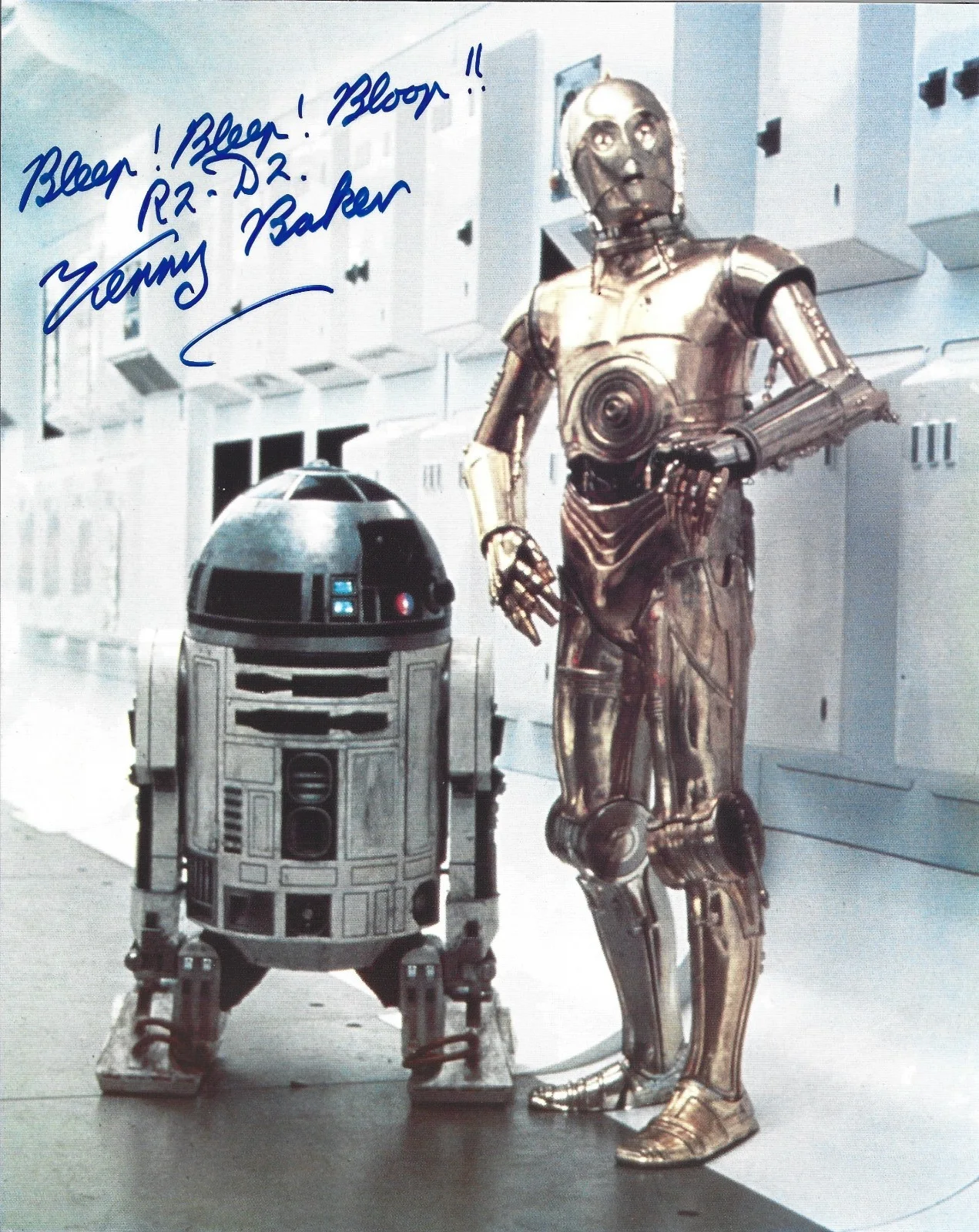 Kenny Baker — VERY RARE Kenny Baker R2-D2 Signed Star Wars 8x10 Photo Postcard Autograph