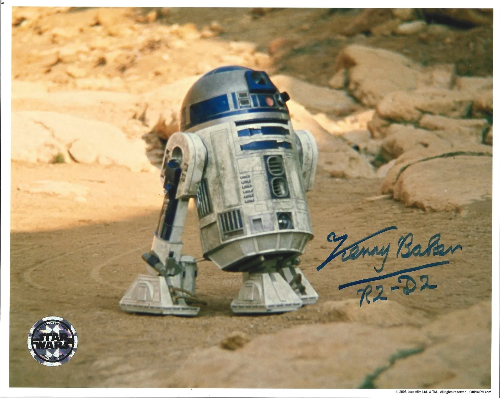 Kenny Baker — RARE Kenny Baker (RIP) R2-D2 Signed Official Pix Star Wars 8x10 Photo Autograph