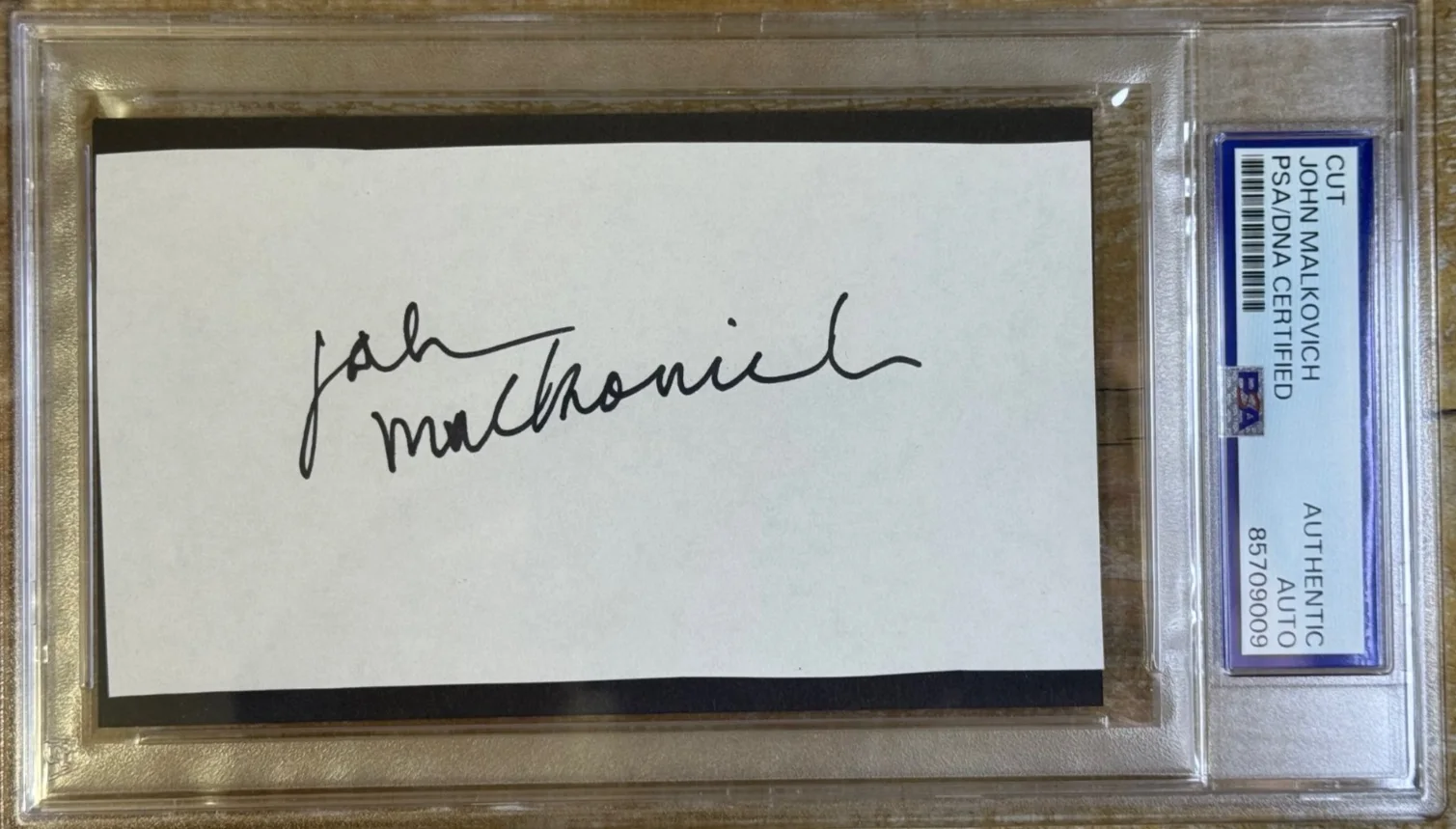 John Malkovich — John Malkovich Signed Autograph 3x5 Cut Signature Encapsulated PSA/DNA
