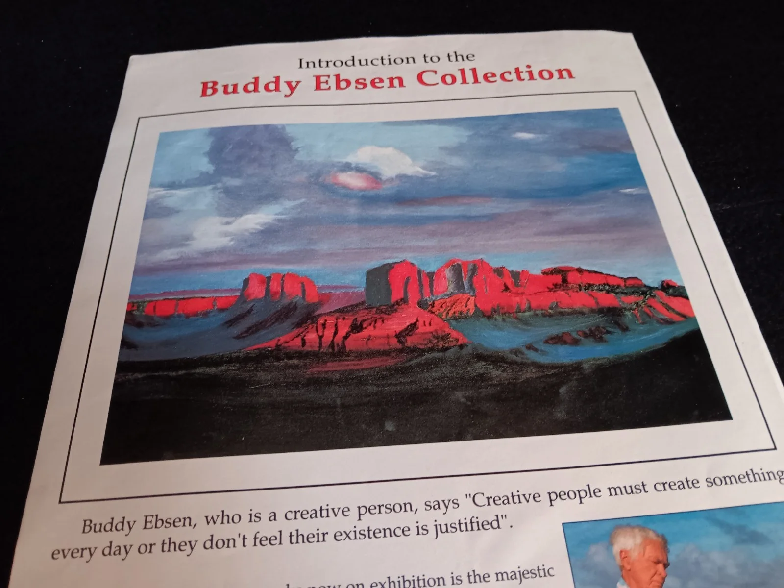 BUDDY EBSEN COLLECTION ADVERTISEMENT FOR HIS PAINTINGS SIGNED, image 2