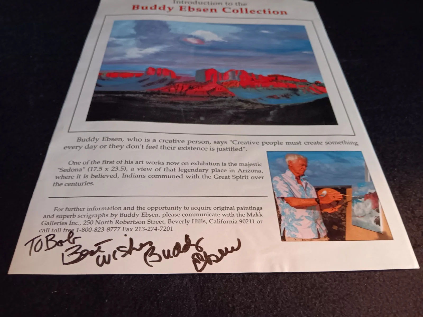 BUDDY EBSEN COLLECTION ADVERTISEMENT FOR HIS PAINTINGS SIGNED, image 3