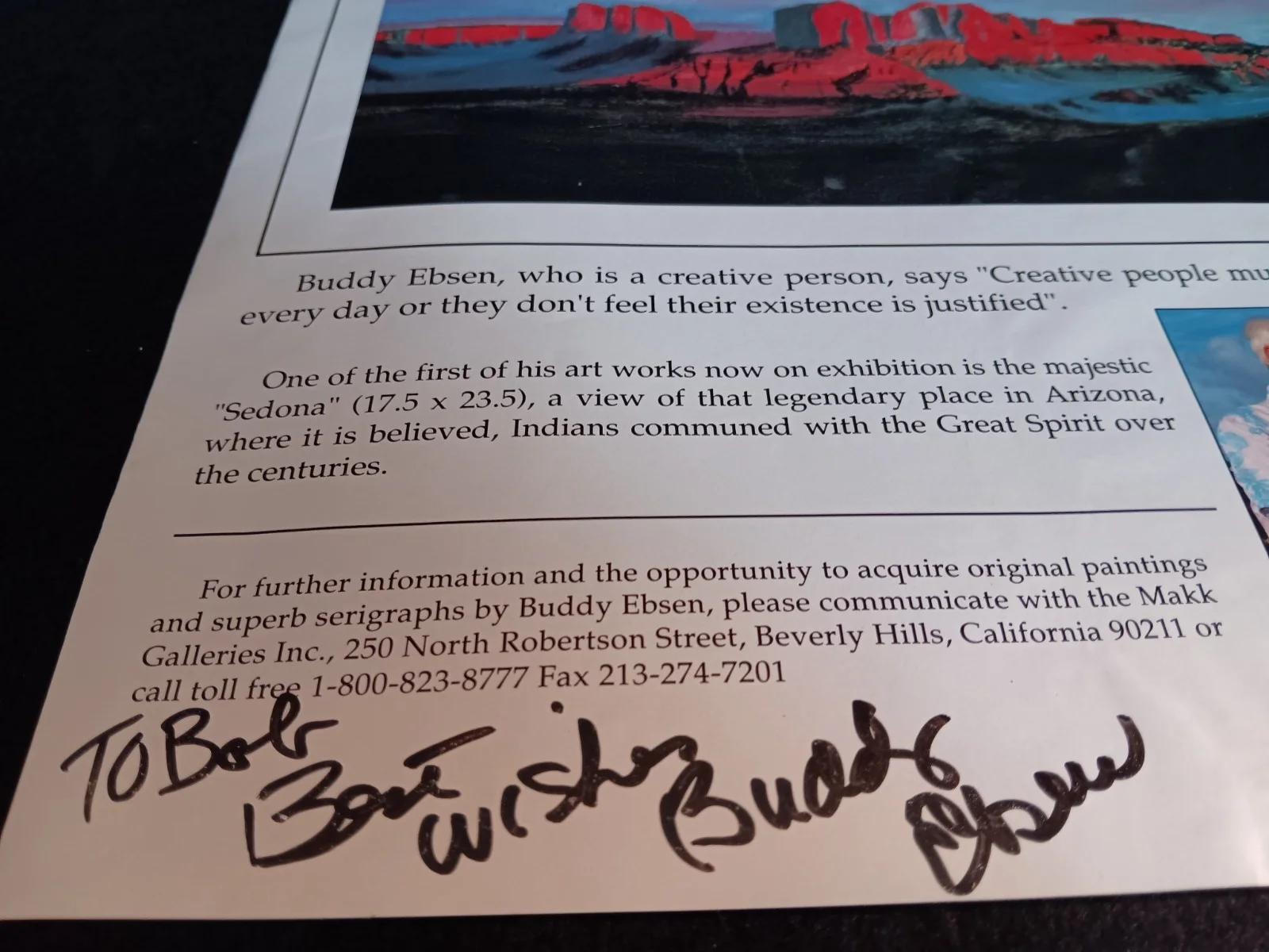 BUDDY EBSEN COLLECTION ADVERTISEMENT FOR HIS PAINTINGS SIGNED, image 4