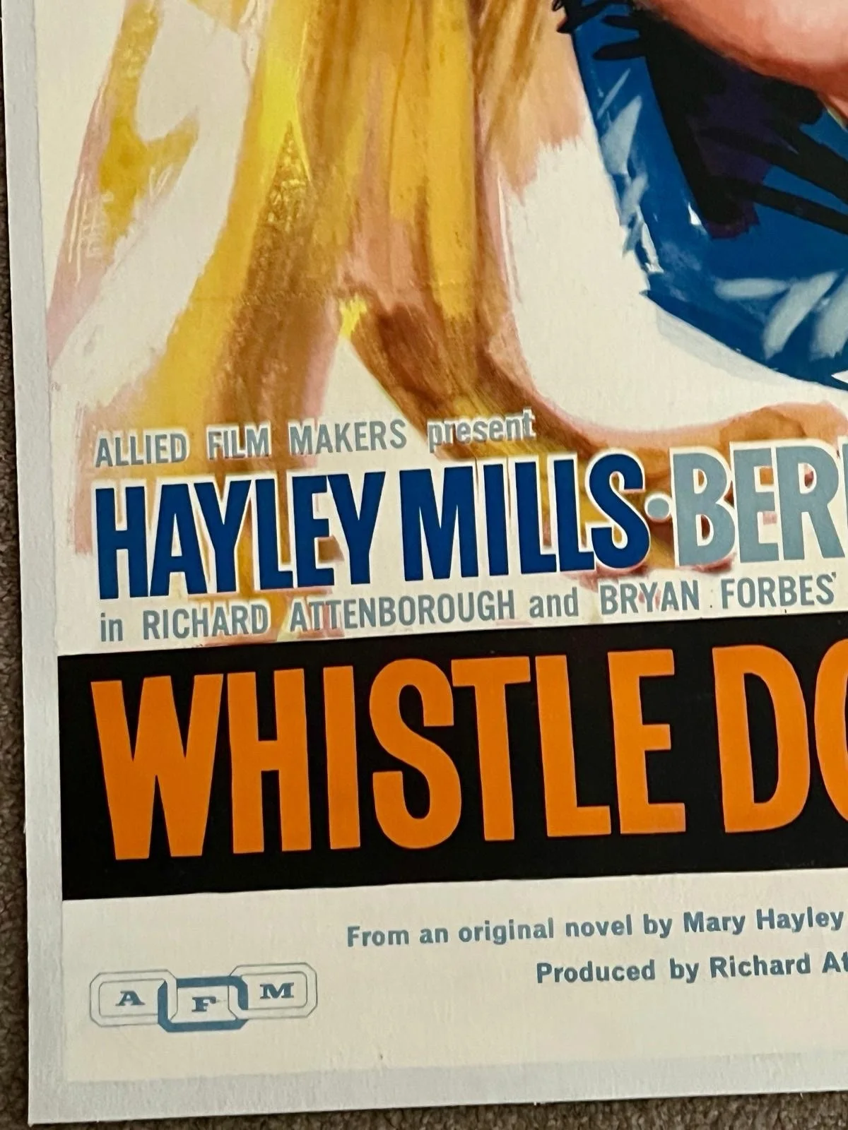 Whistle Down The Wind English One Sheet 27x40” LINEN BACKED Film Poster 1961, image 2