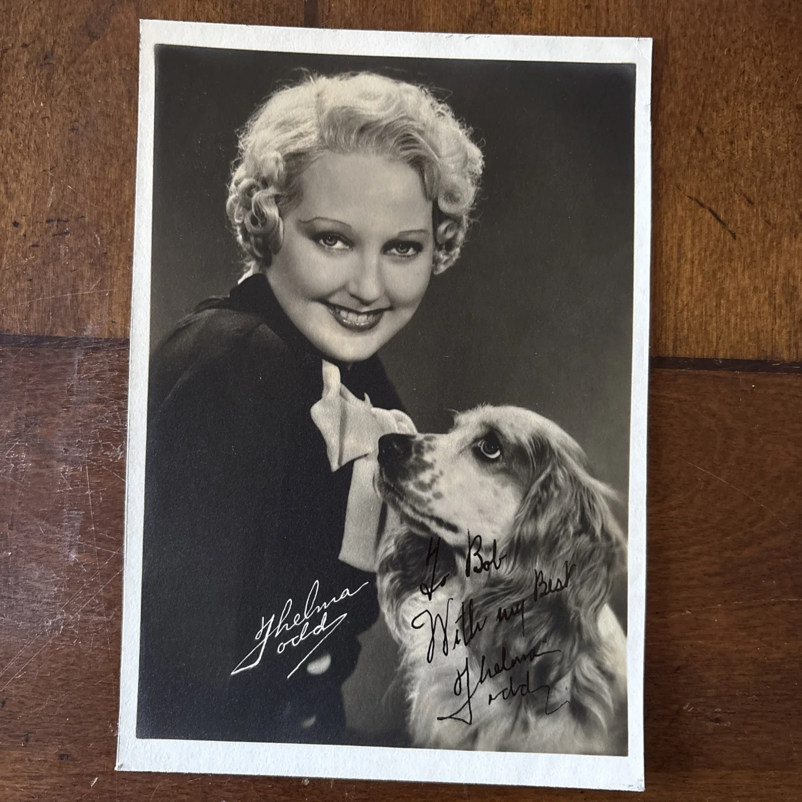 Thelma Todd — Autographed Vintage Photo Of Thelma Todd And Her Dog, изображение 3