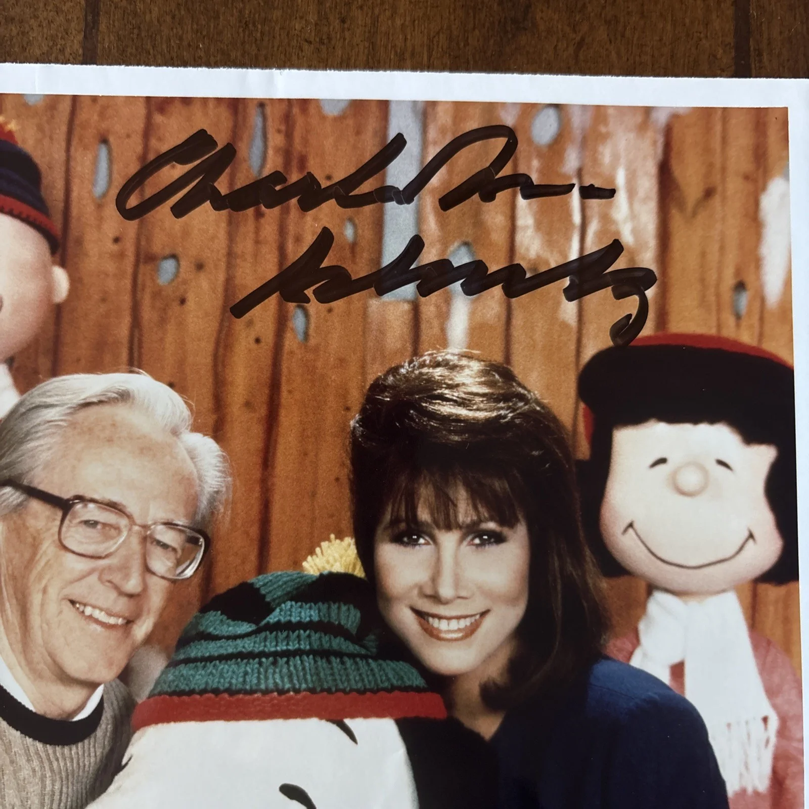 Charles M. Schulz, the creator of the Peanuts comic strip Autographed Photo, image 2