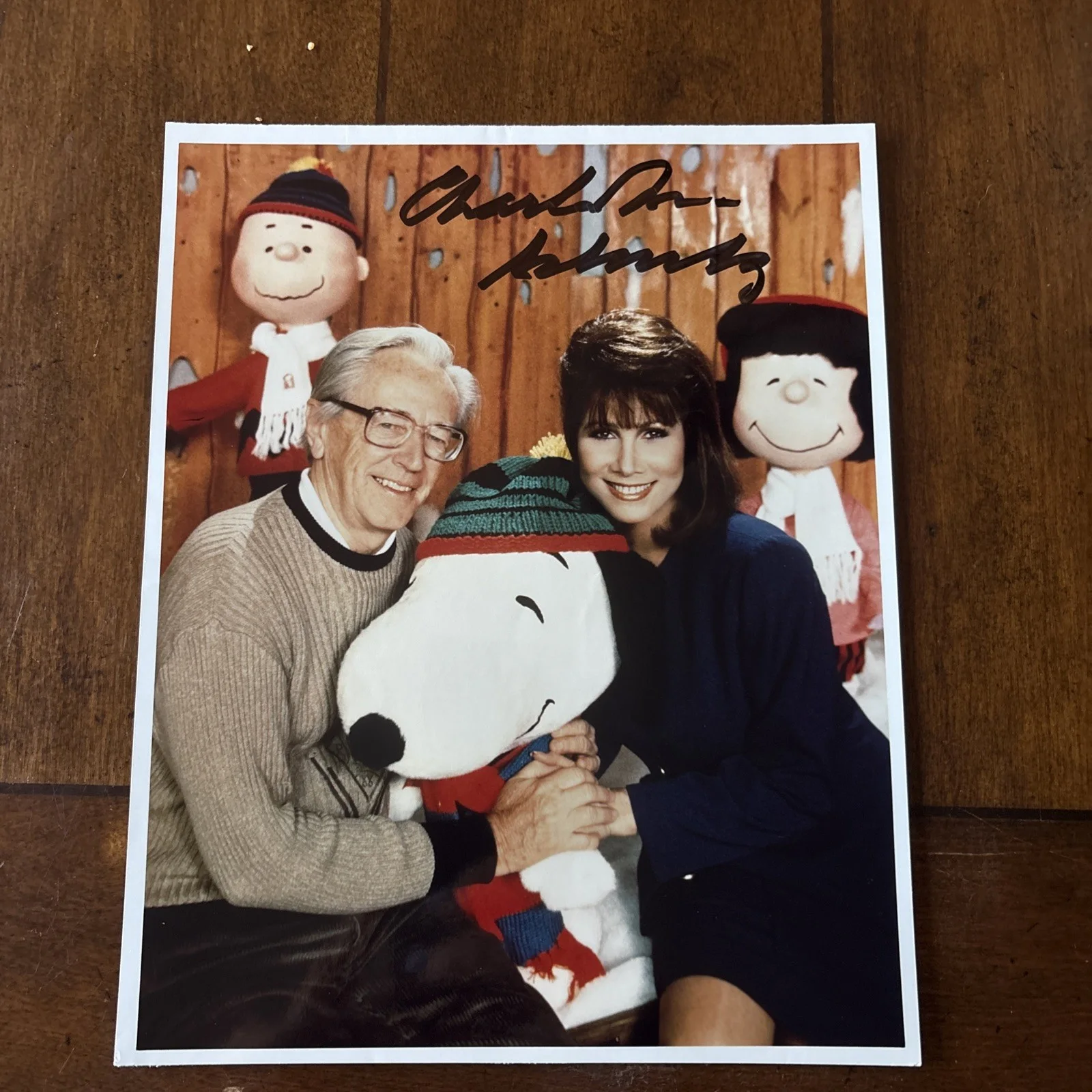 Charles M. Schulz, the creator of the Peanuts comic strip Autographed Photo, image 3