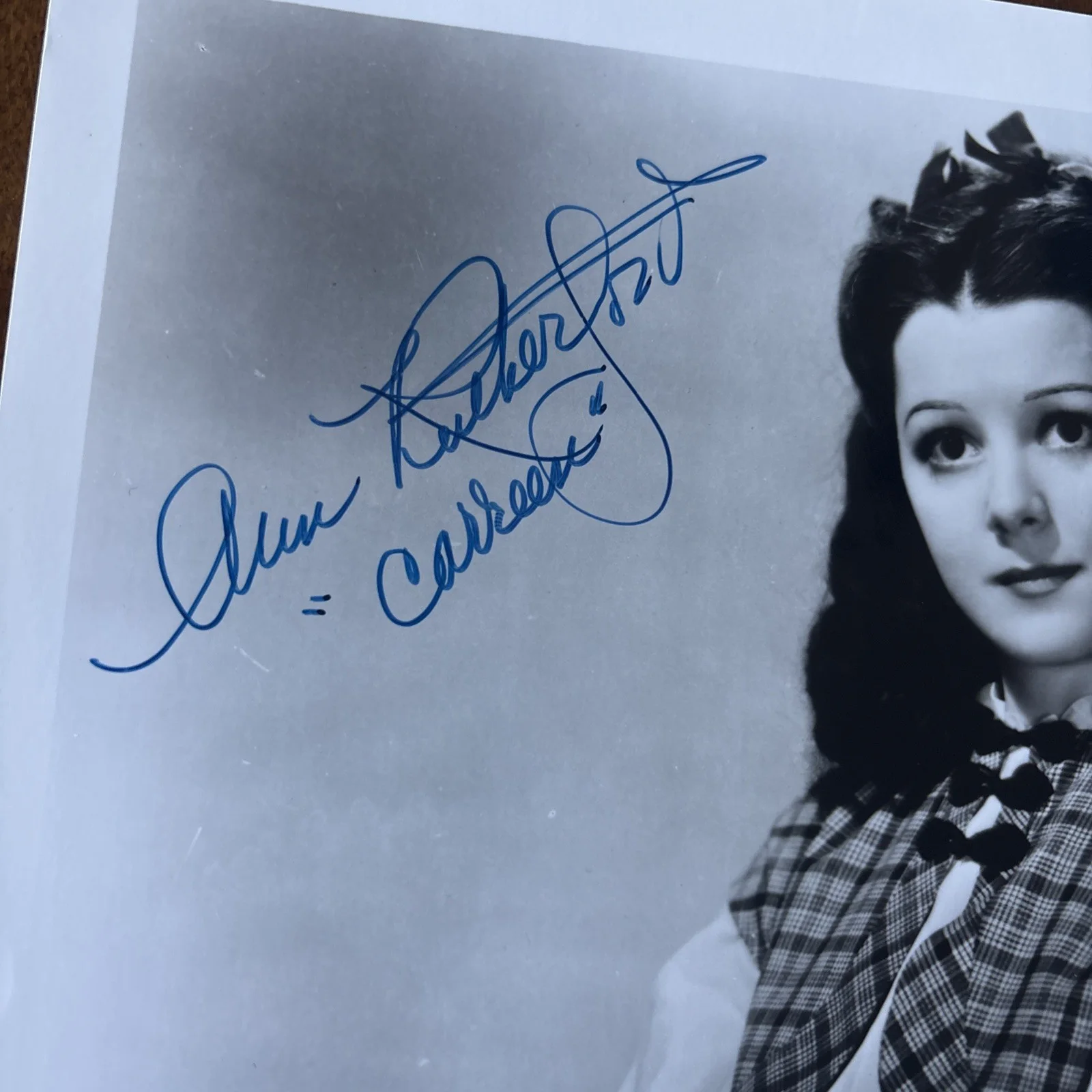 Ann Rutherford — Vintage Ann Rutherford Signed B & W Photo "Gone With The Wind" W/COA, изображение 2