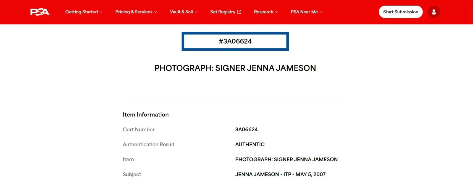 Jenna Jameson — JENNA JAMESON PSA/DNA CERTIFIED AUTO - 8x10 COLOR PHOTOGRAPH WITH CERTIFICATION, image 4