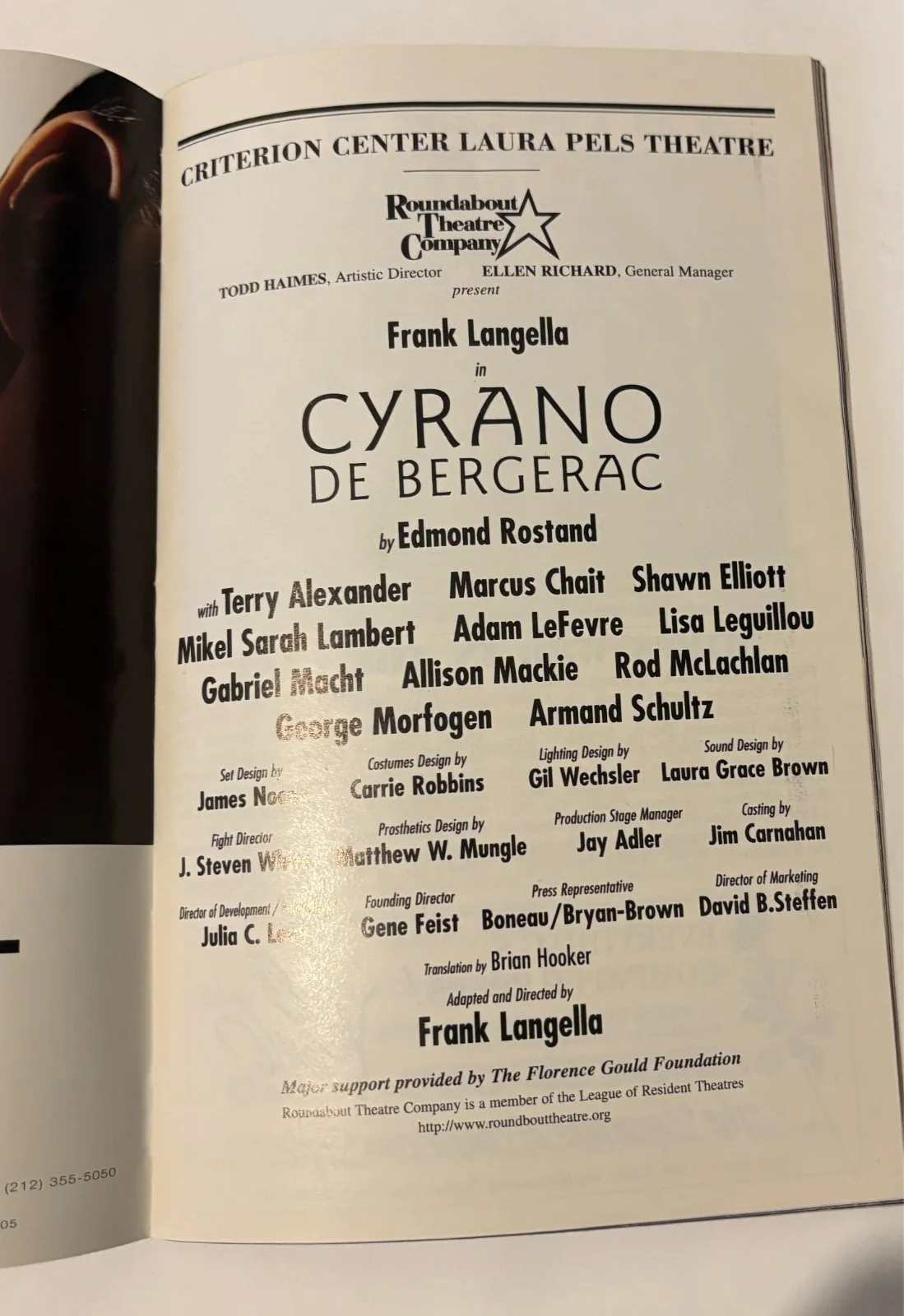 Frank Langella — Cyrano De Bergerac-Broadway Playbill - Autograph- Frank Langella, image 2