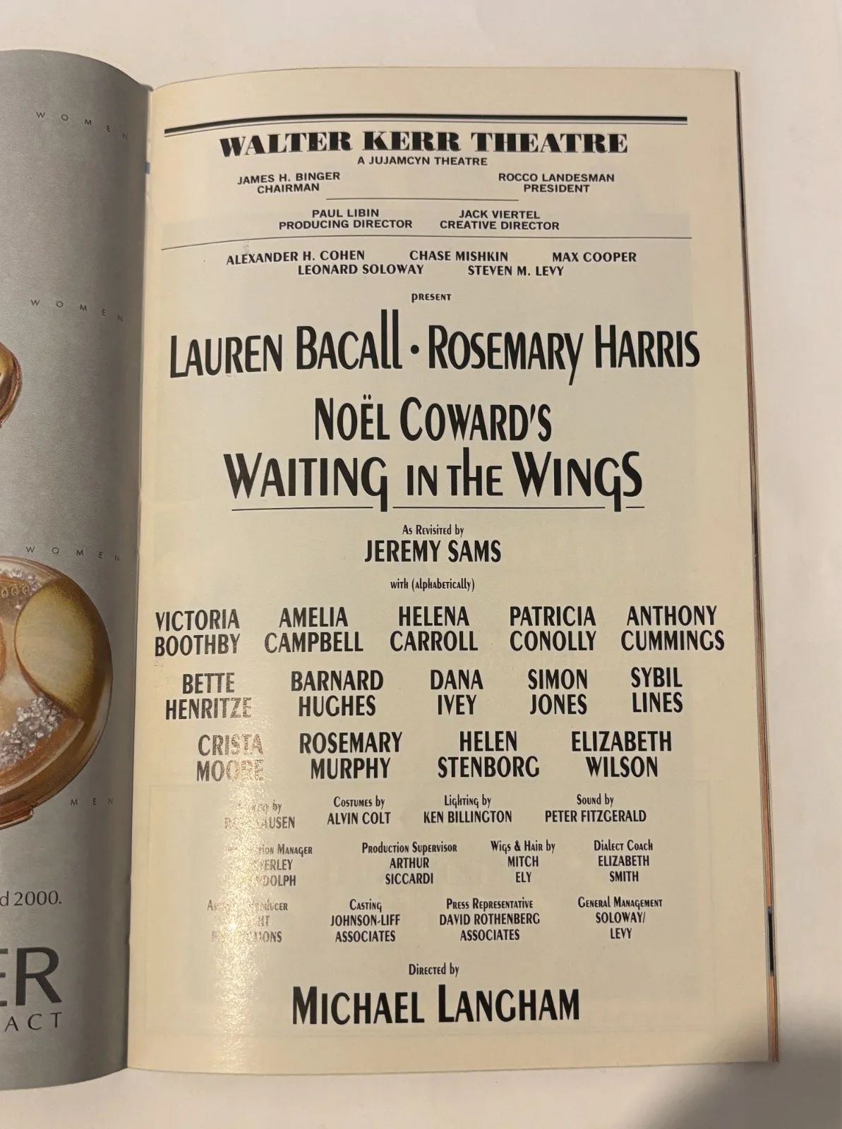 Rosemary Harris — Waiting in the Wings-Broadway Playbill - Autograph- Rosemary Harris, изображение 2