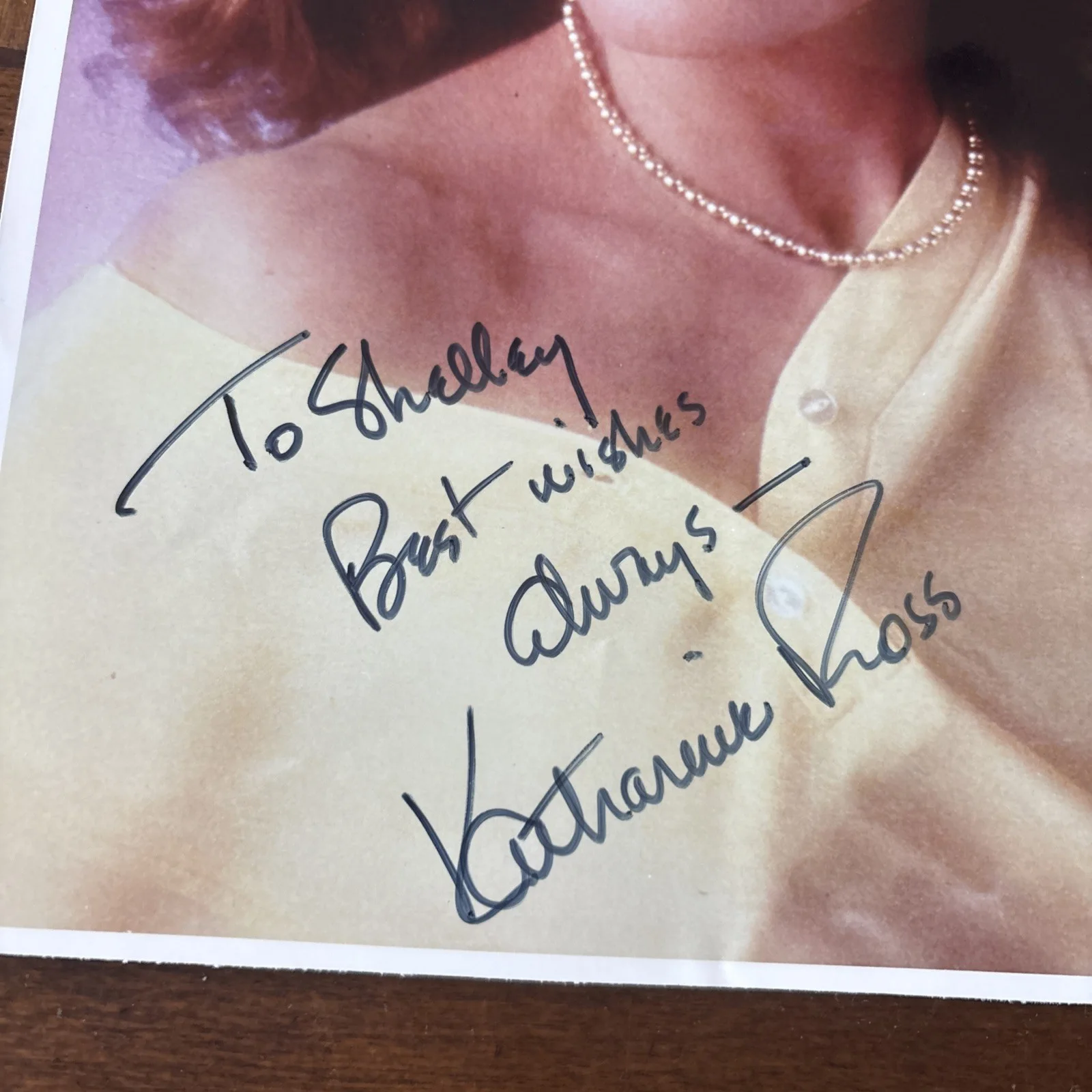 Katharine Ross — Katharine Ross Autographed Photo Inscribed “ To Shelley. Best Wishes Always.”, изображение 2