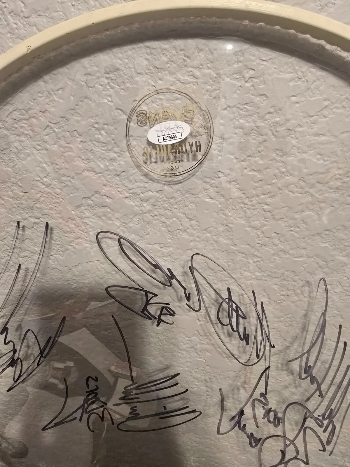 3 Three Doors Down Band Signed Drumhead Brad Arnold Matt Chris Todd JSA Auto, image 4