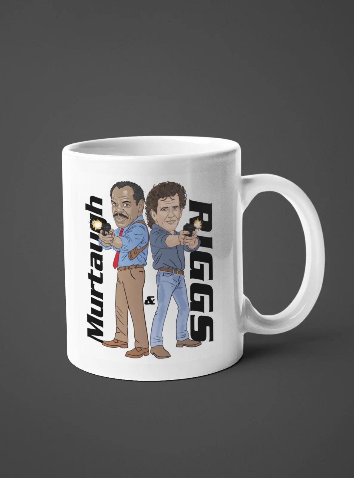 Lethal Weapon Murtaugh and Riggs Movie theme Cartoon Graphic Gift Mug, image 2