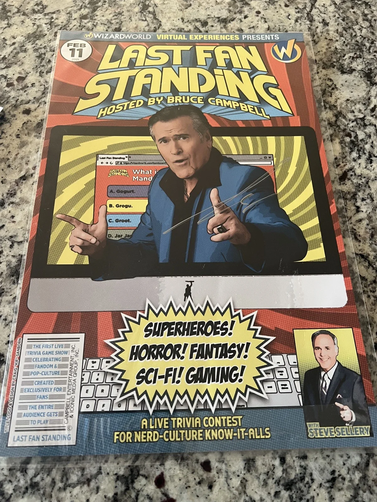 BRUCE CAMPBELL — Bruce Campbell signed Wizard World Tour Autographed Mini-Poster 11x17
