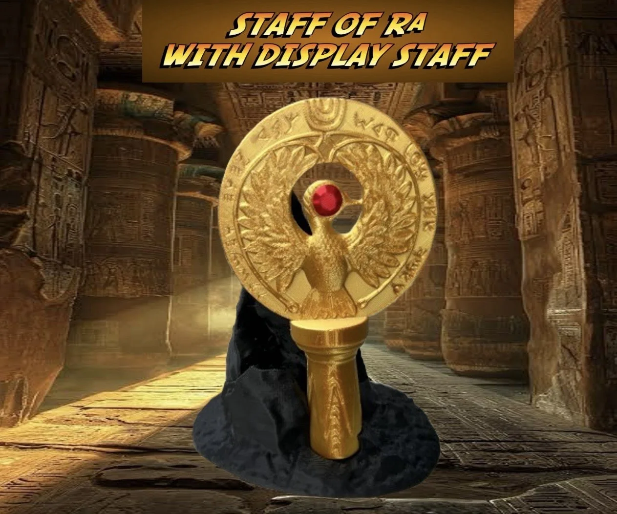 Indiana Jones Raiders of the Lost Ark Staff of Ra Headpiece 3d Prop Replica, изображение 2
