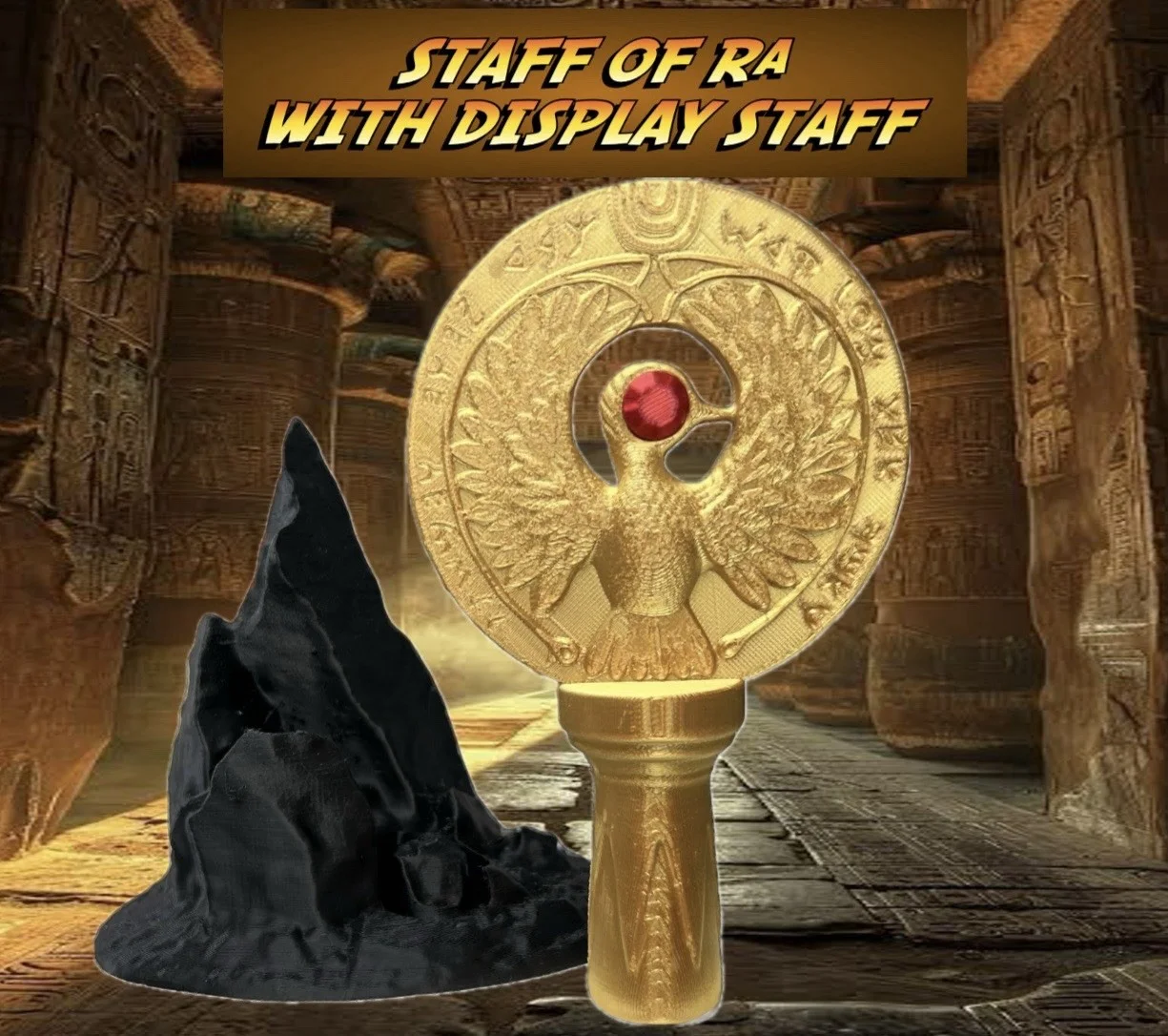 Indiana Jones Raiders of the Lost Ark Staff of Ra Headpiece 3d Prop Replica, изображение 3