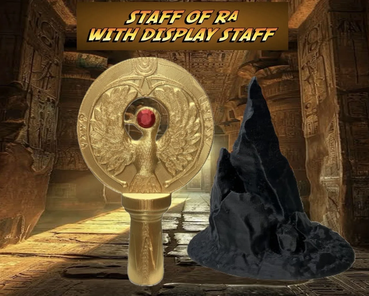 Indiana Jones Raiders of the Lost Ark Staff of Ra Headpiece 3d Prop Replica, изображение 4