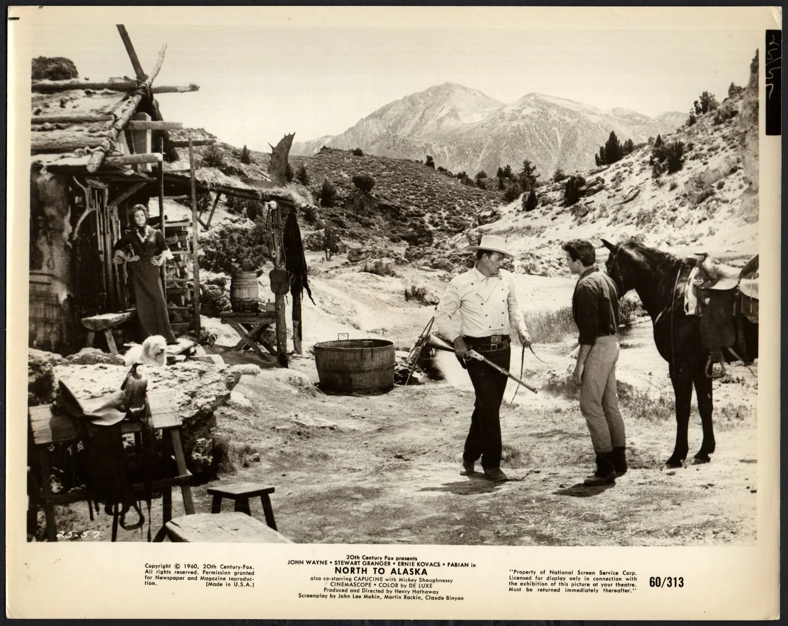 NORTH TO ALASKA 1960 John Wayne, Fabian, Capucine 2 10x8 STILLS, изображение 2