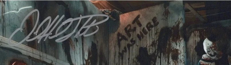David Howard Thornton, Kailey Hyman — "Terrifier 2" 'DAVID HOWARD THORNTON' & 'KAILEY HYMAN' Signed 8x10 Photo W/COA., image 2