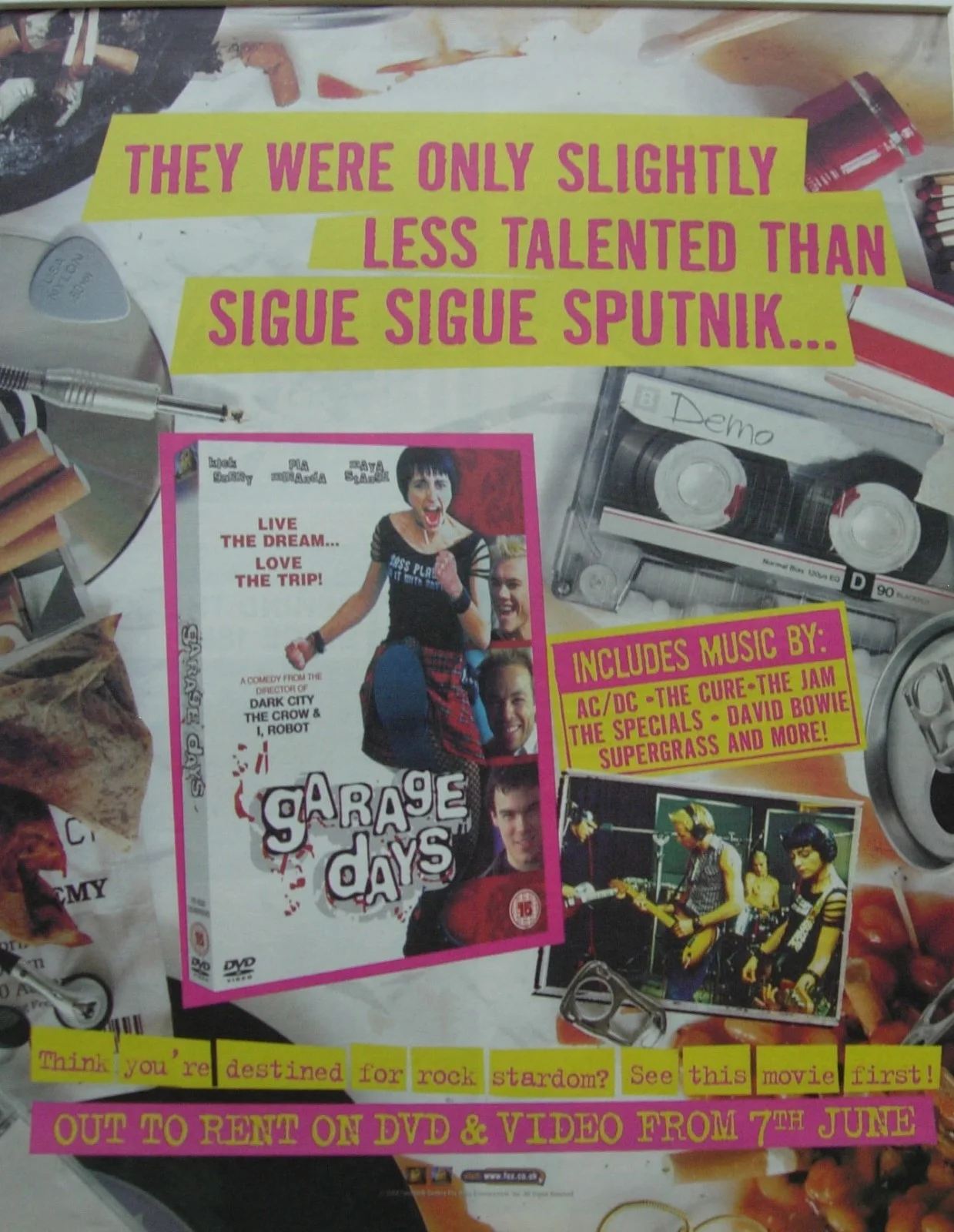 GARAGE DAYS+FILM+MOVIE+POSTER+AD+FRAMED RARE ORIGINAL 2004+EXPRESS WORLD SHIP, изображение 2