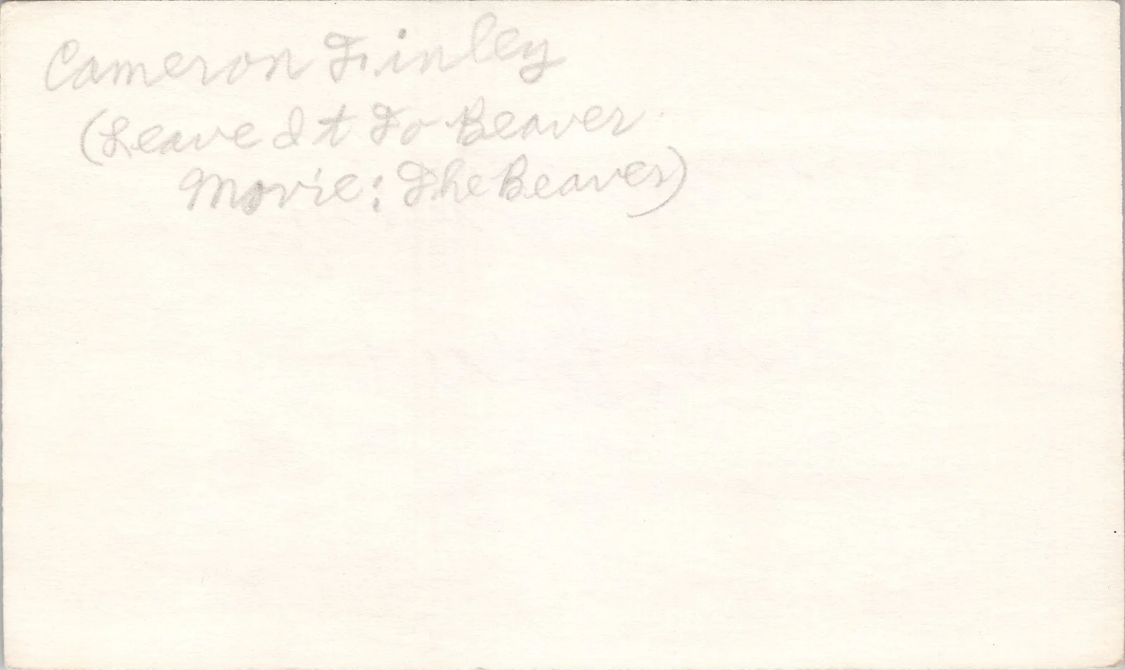 Cameron Finley — Cameron Finley Signed 3x5 Index Card Leave It To Beaver Autographed, image 2