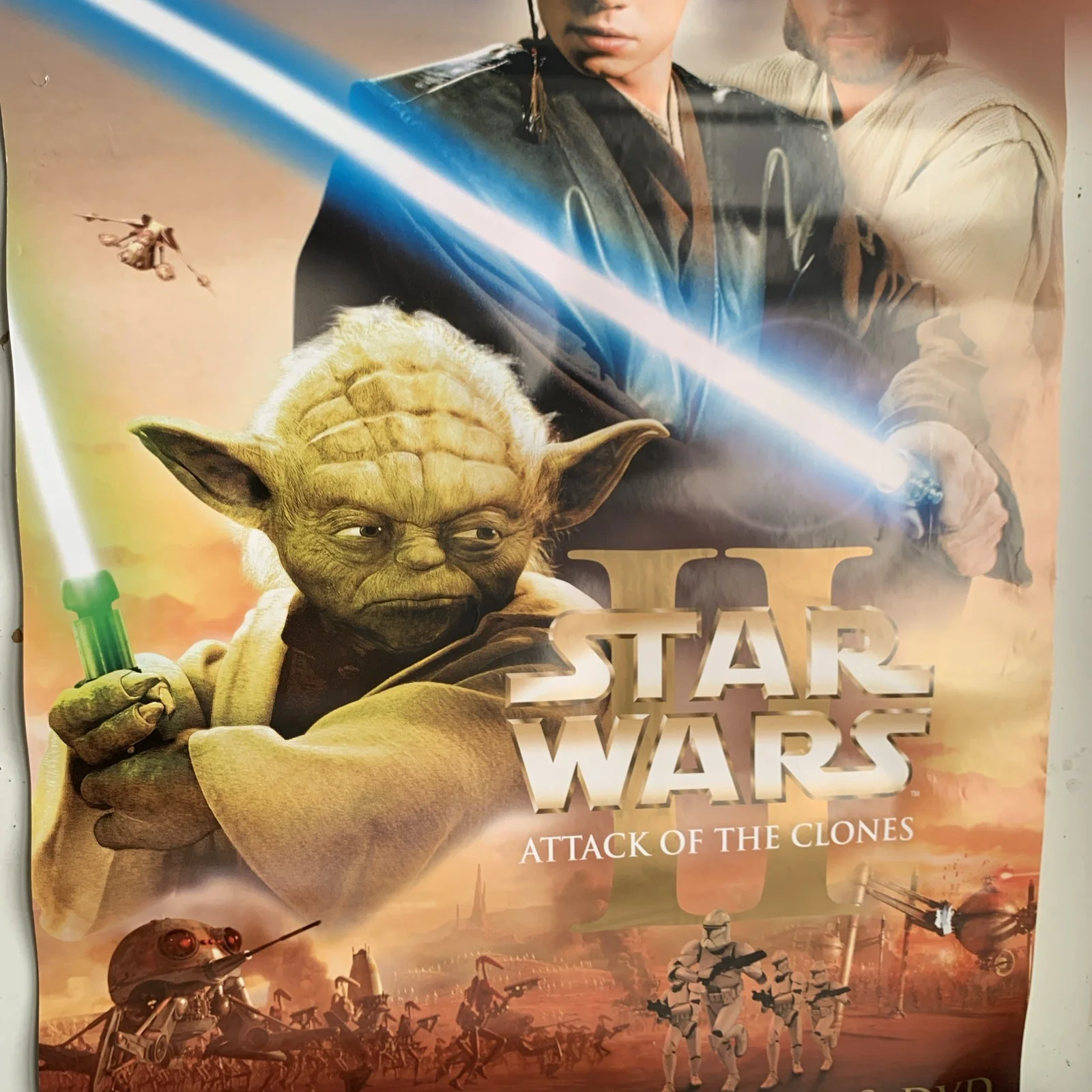 Original Star Wars Episode 2 Attack Of The Clones Video Shop Film Poster, изображение 3