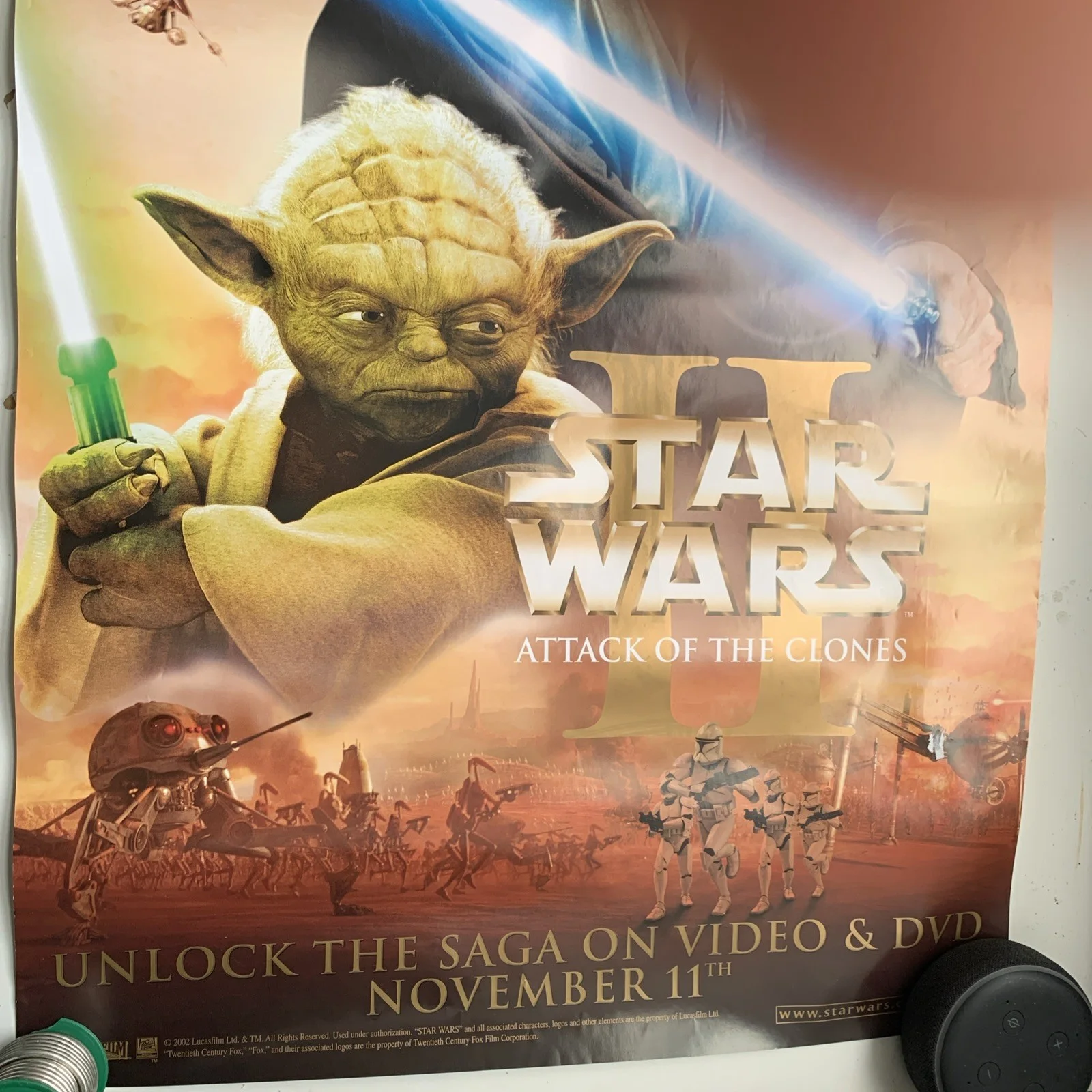 Original Star Wars Episode 2 Attack Of The Clones Video Shop Film Poster, изображение 4